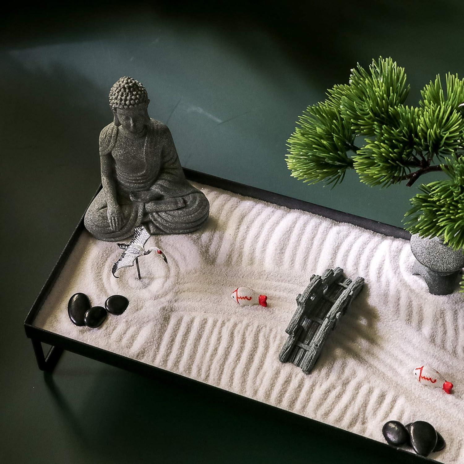 Jardín Zen BangBangDa con Bonsai y Buda - Decoración de Oficina