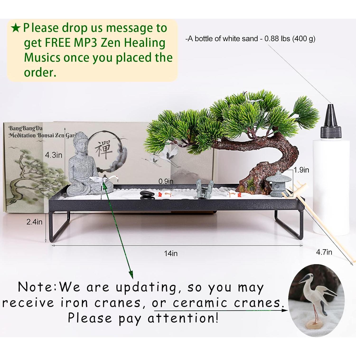 Jardín Zen BangBangDa con Bonsai y Buda - Decoración de Oficina