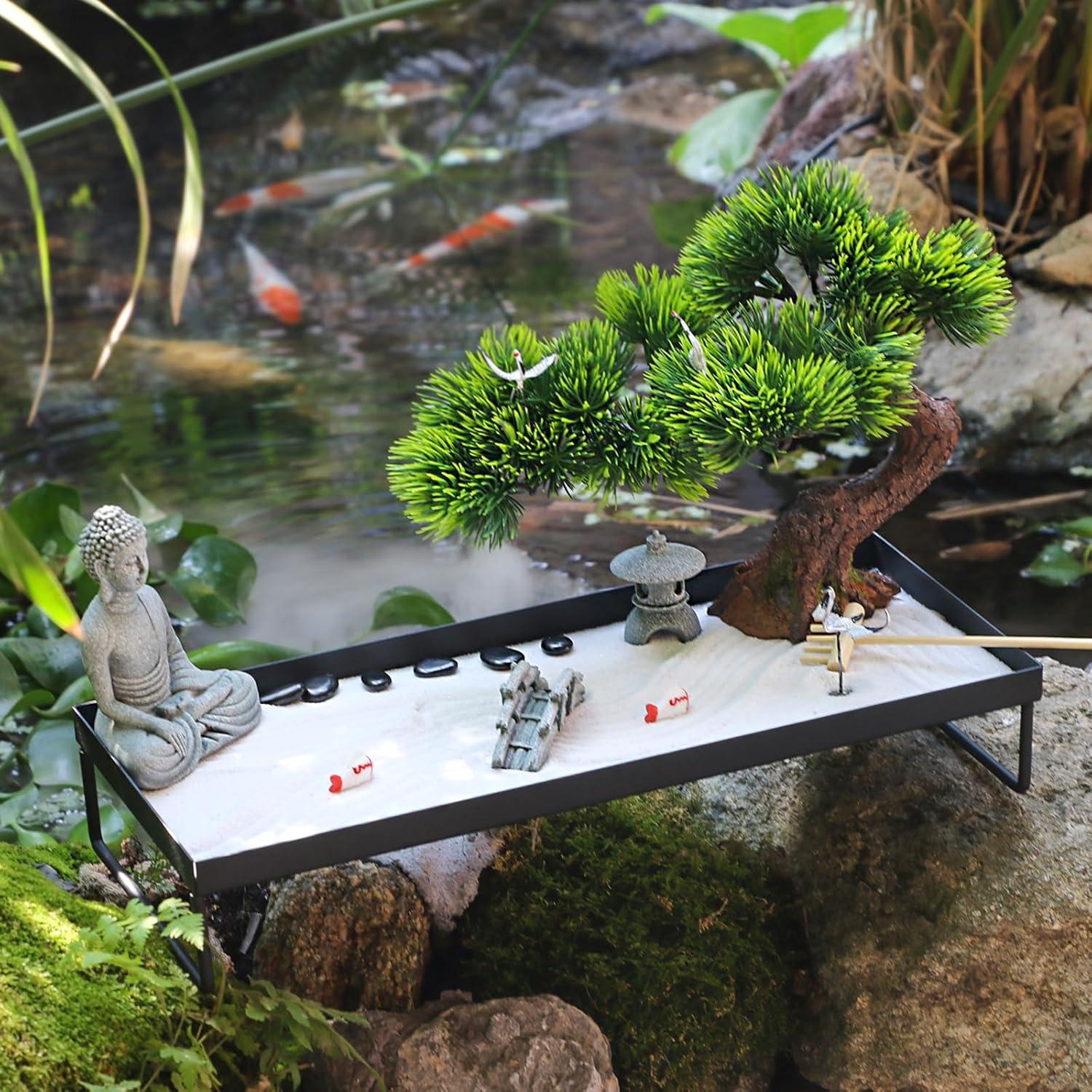 Jardín Zen BangBangDa con Bonsai y Buda - Decoración de Oficina