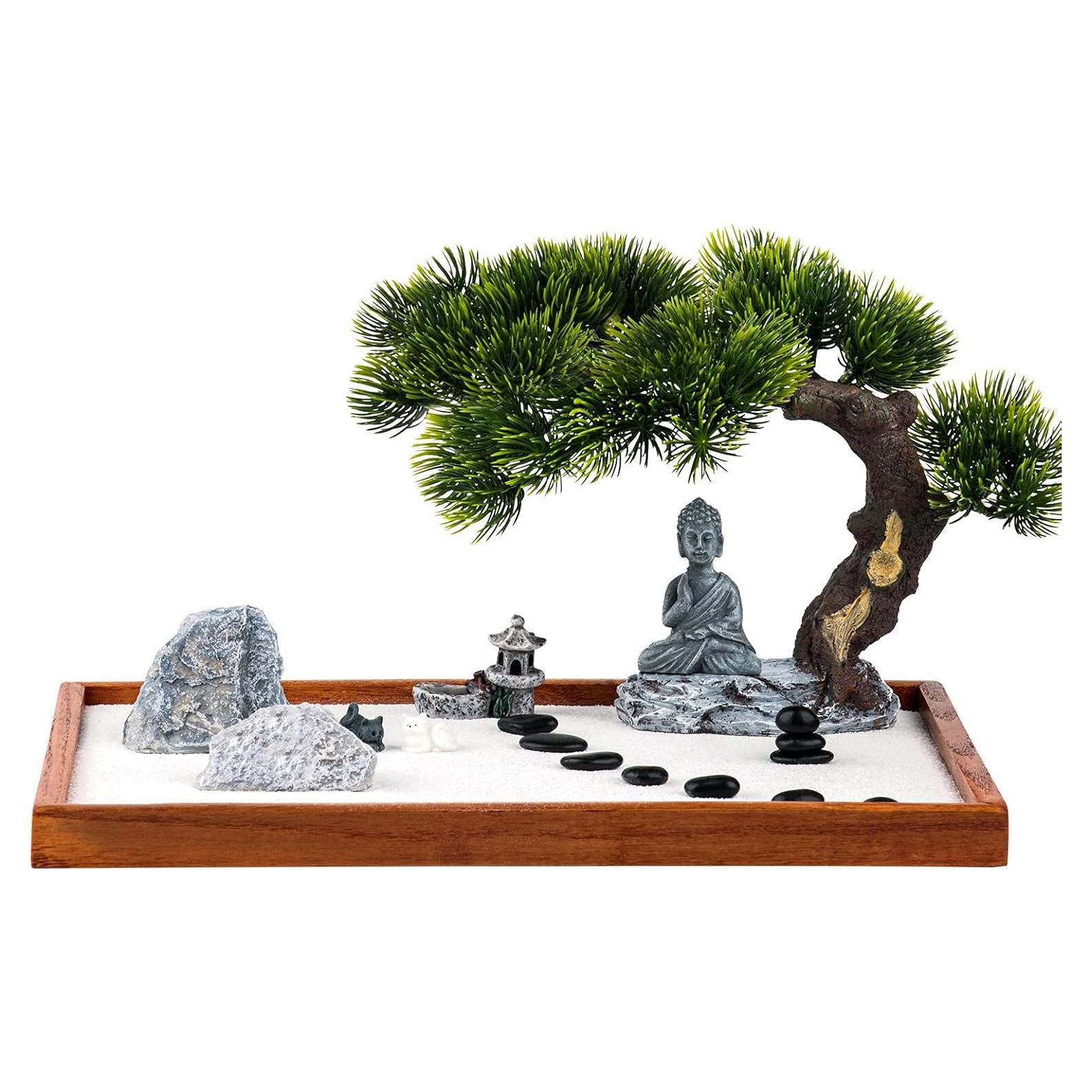 Kit Jardín Zen dgudgu - Mini Jardín de Escritorio 35x24 cm