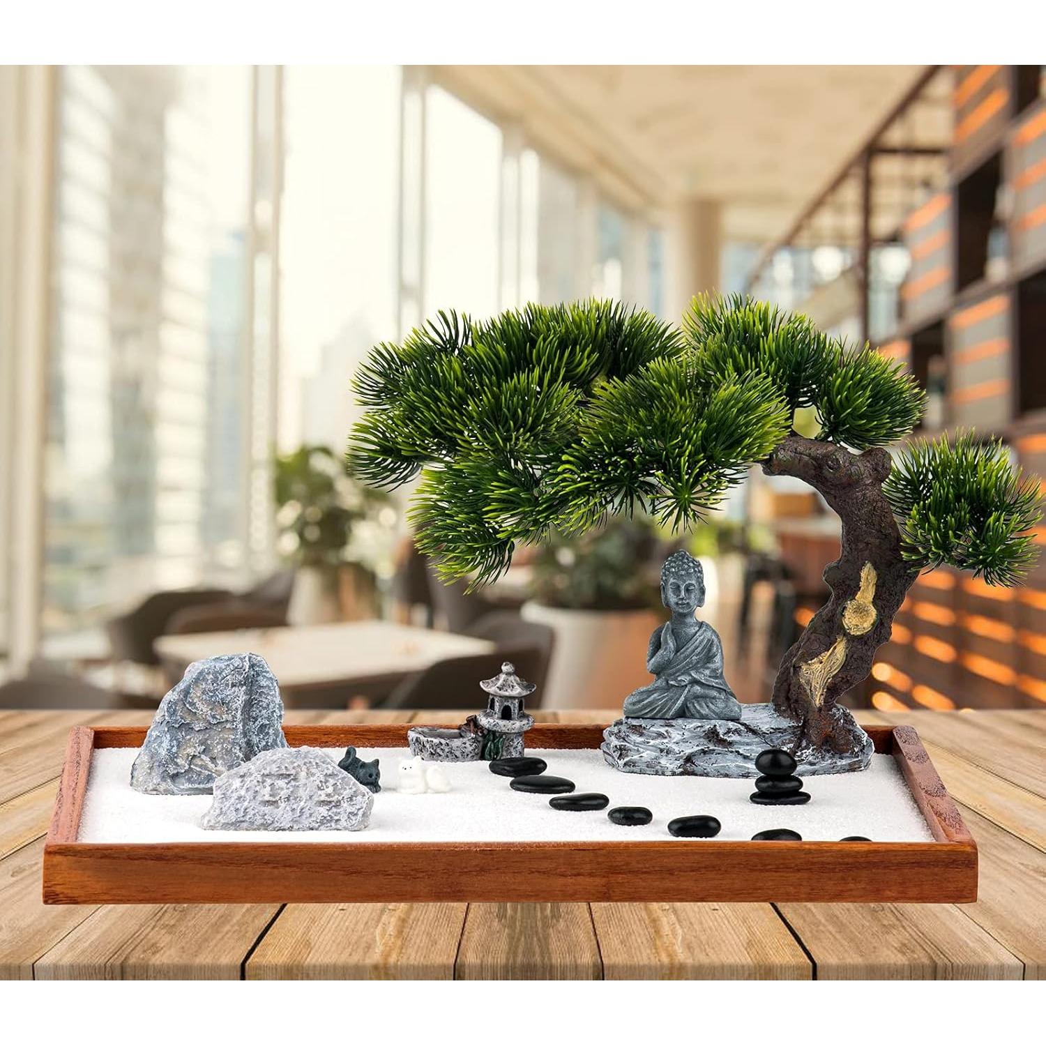 Kit Jardín Zen dgudgu - Mini Jardín de Escritorio 35x24 cm