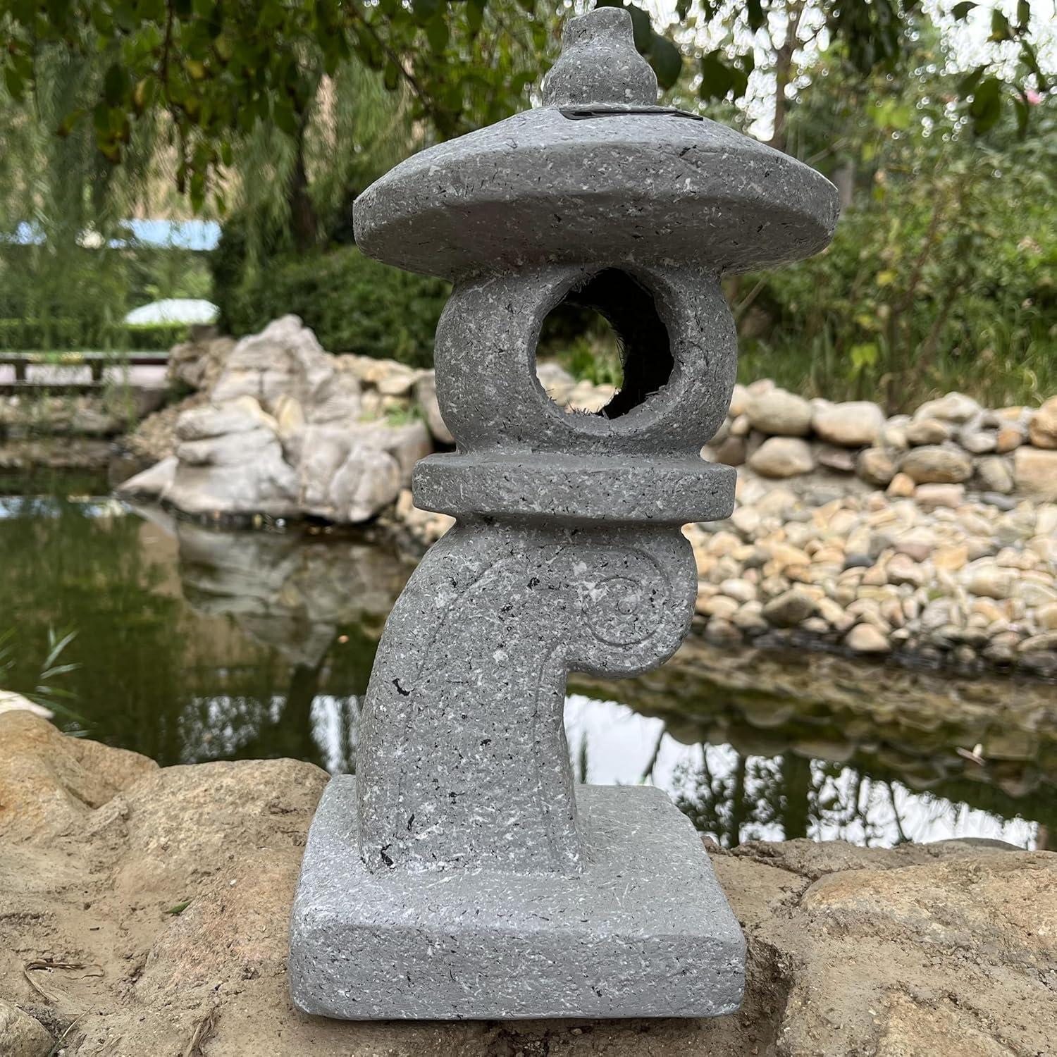 Estatua de Jardín Zen Pagoda GRASOLAR 36 cm con Luz Solar