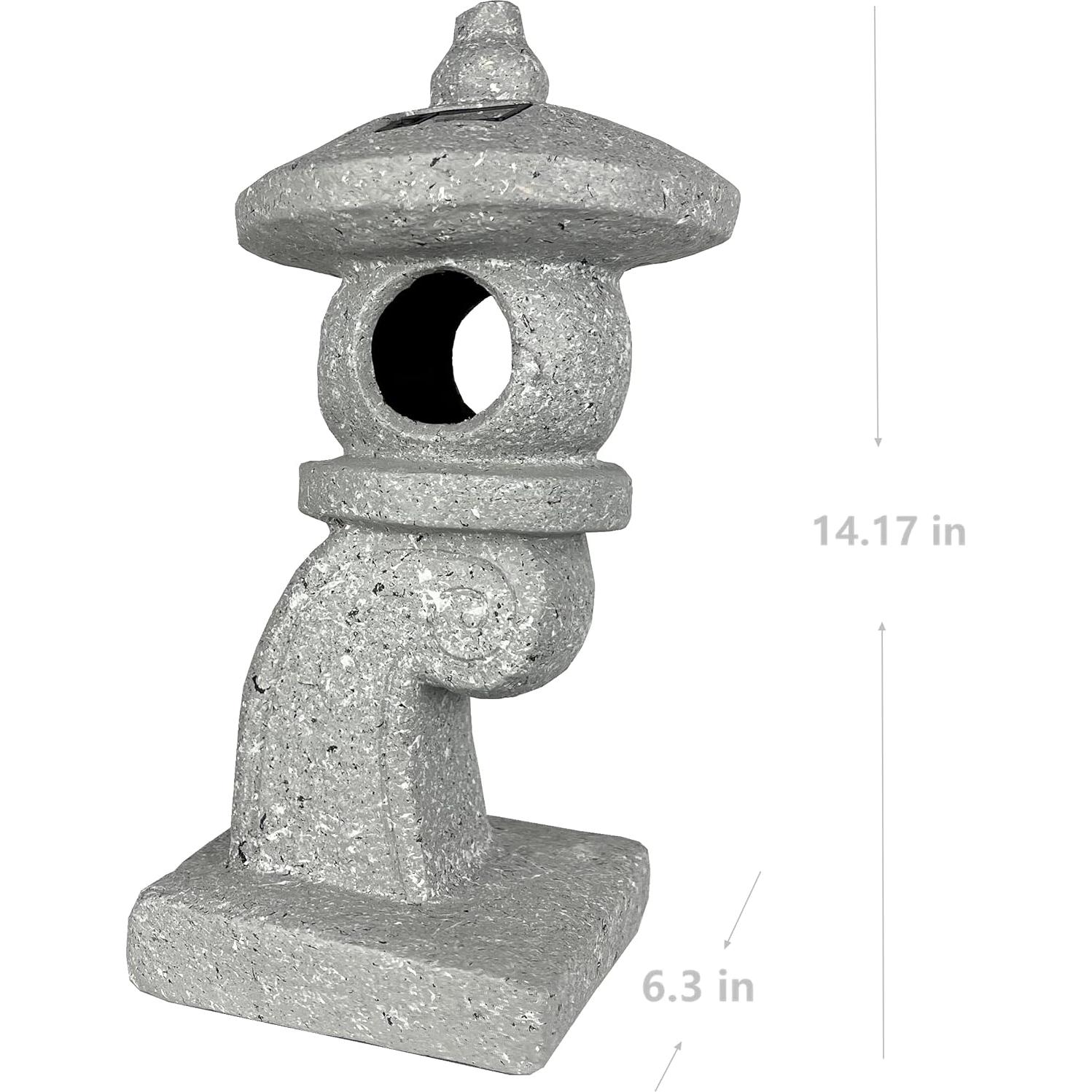 Estatua de Jardín Zen Pagoda GRASOLAR 36 cm con Luz Solar