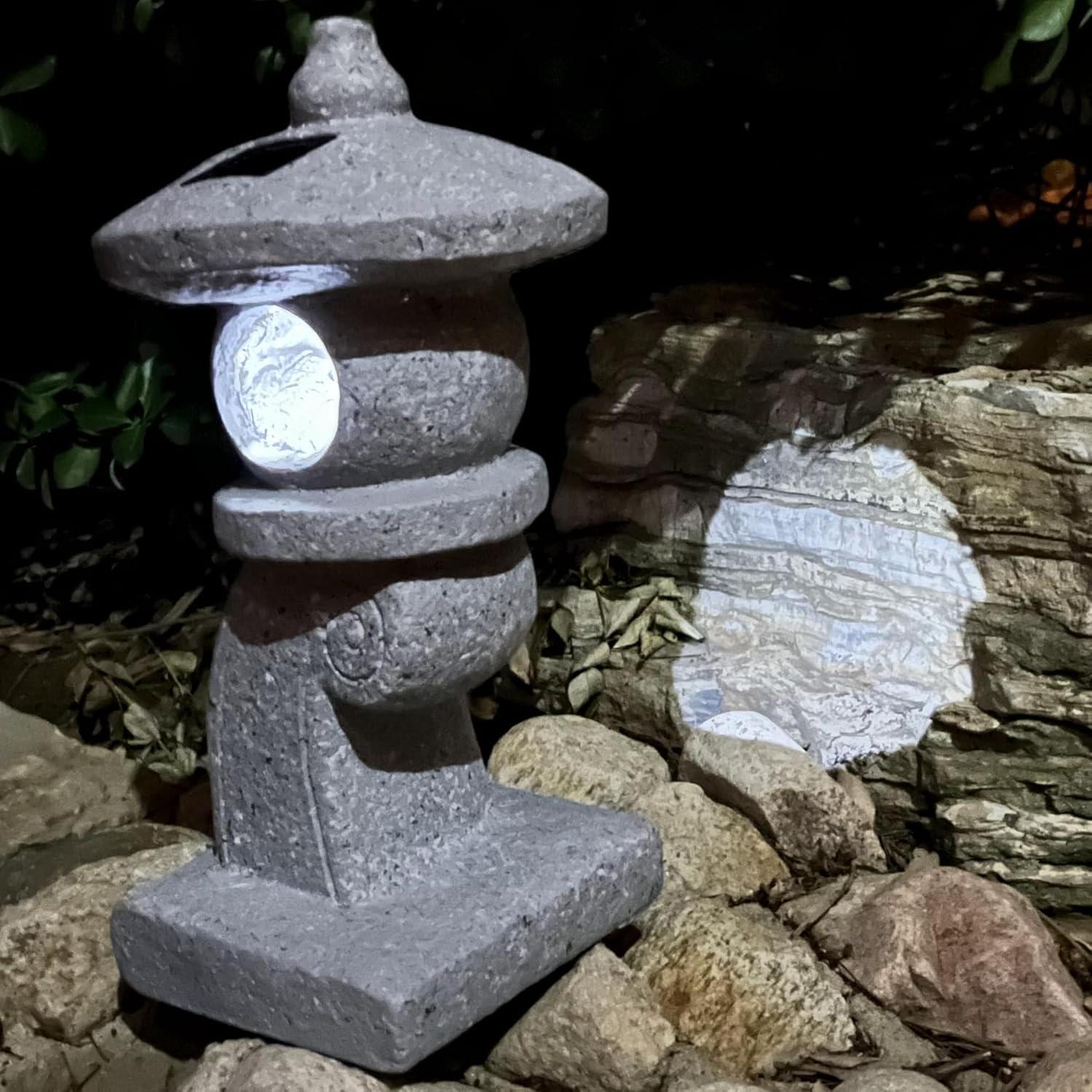 Estatua de Jardín Zen Pagoda GRASOLAR 36 cm con Luz Solar