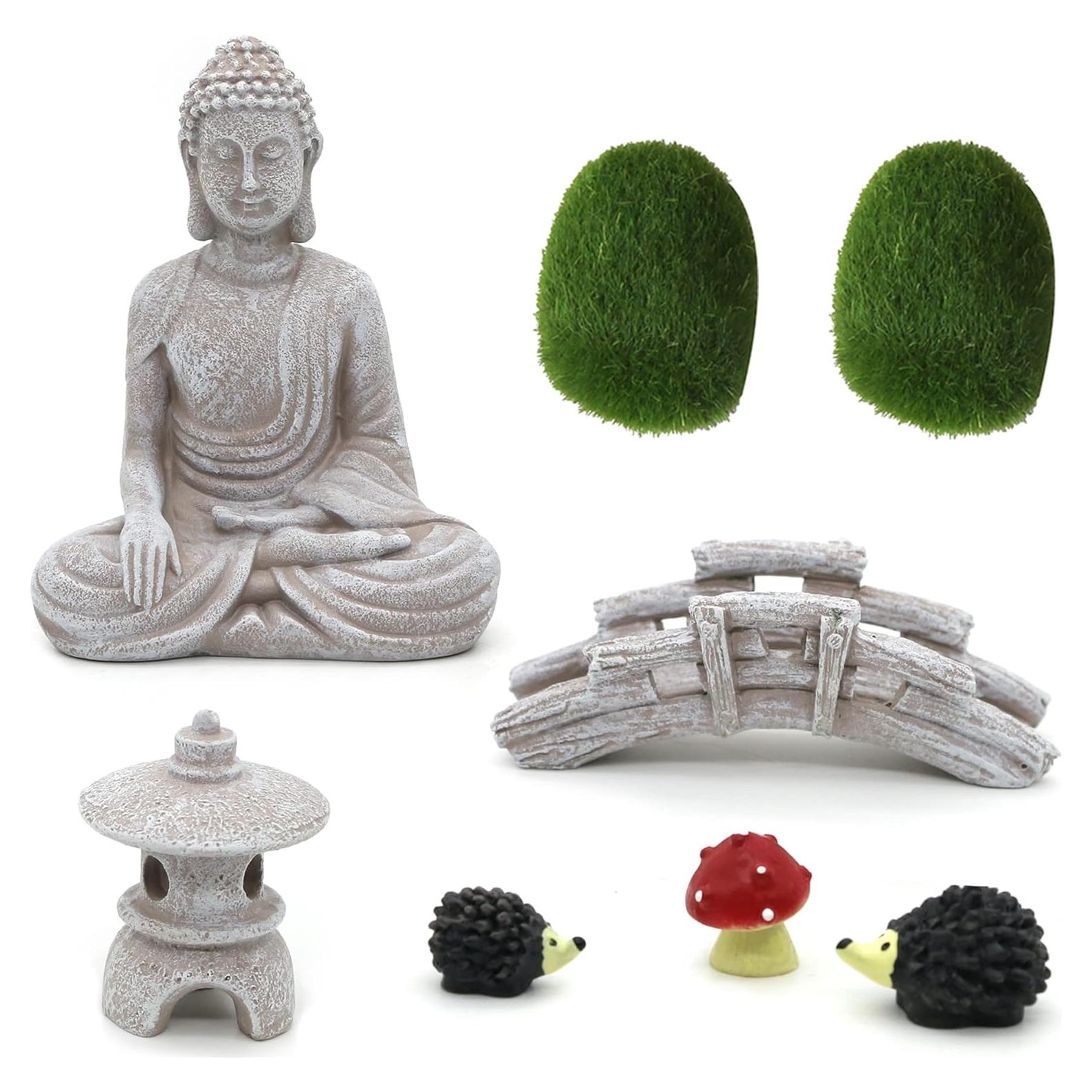 Accesorios de Jardín Zen Buda Miniatura - Decoración Terrario