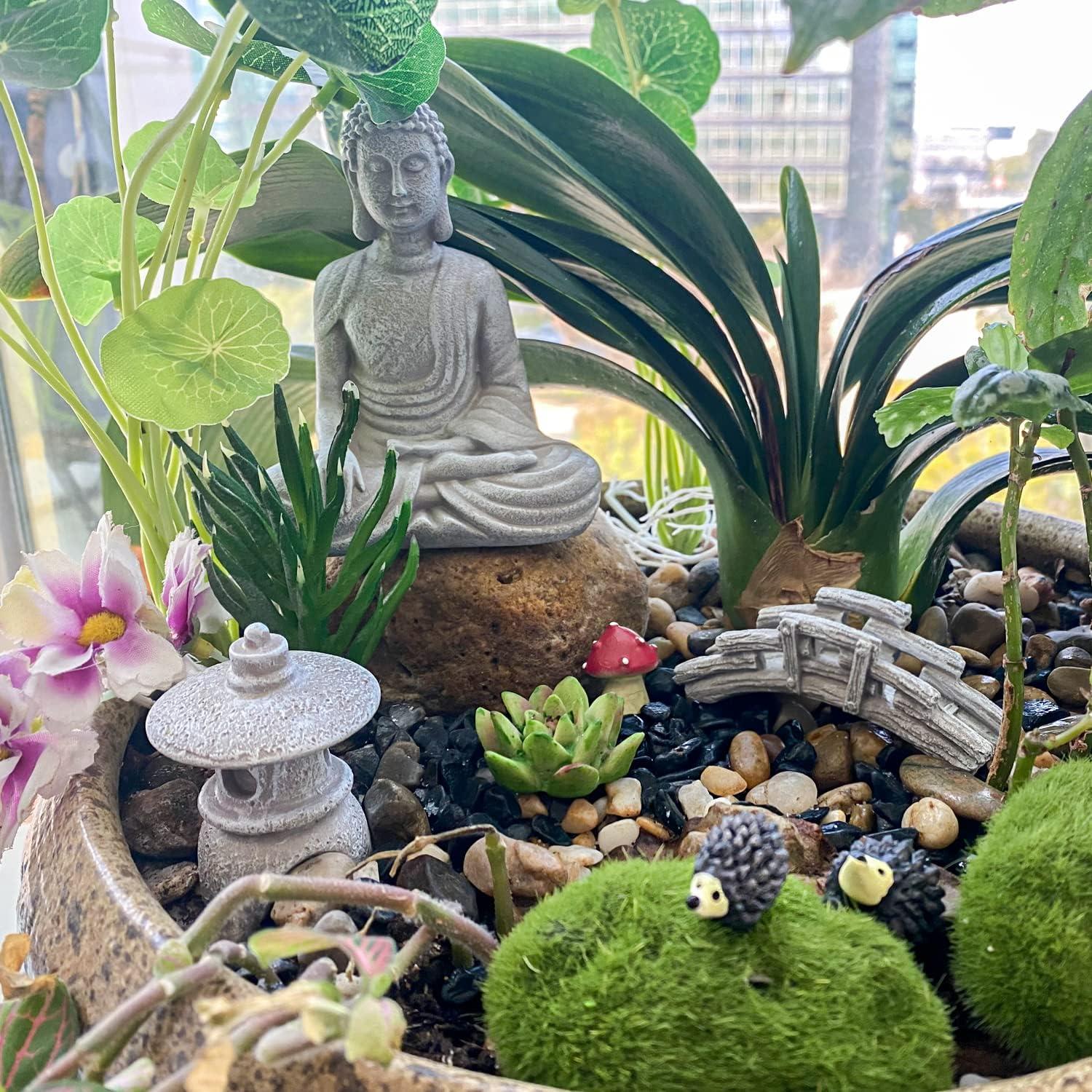 Accesorios de Jardín Zen Buda Miniatura - Decoración Terrario