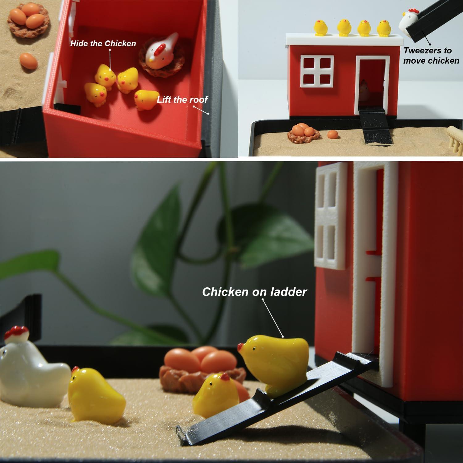 Jardín Zen de Pollo MildLion - Decoración de Oficina y Alivio del Estrés