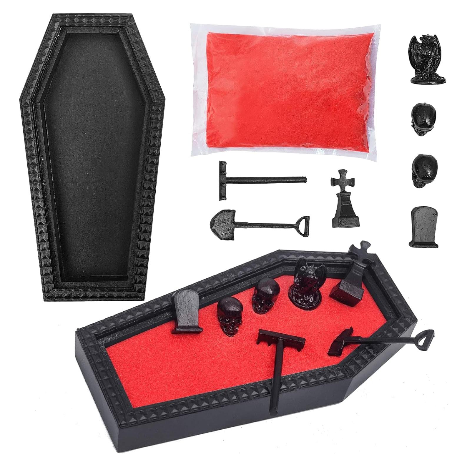 Jardín Zen CEFRECO con Arena Roja y Calaveras - Decoración Gótica