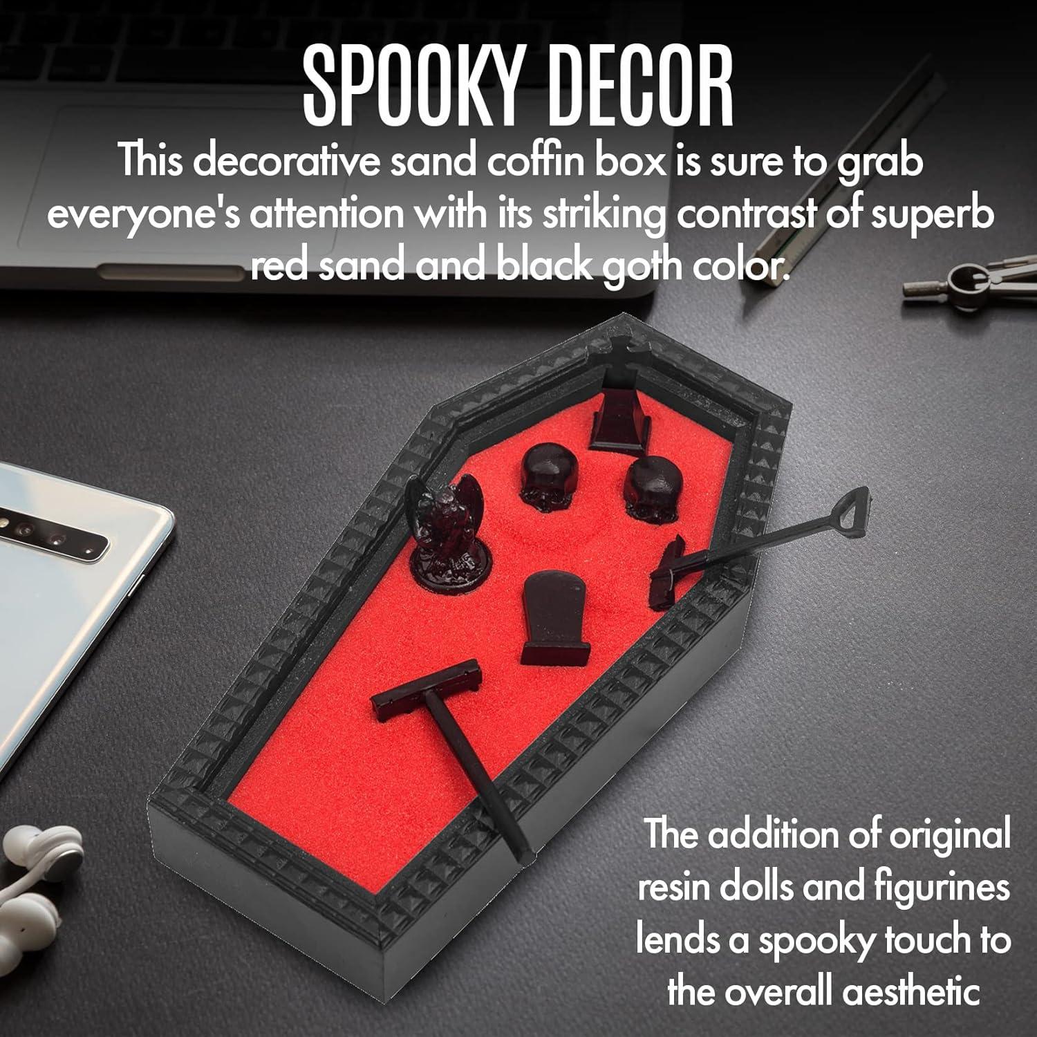 Jardín Zen CEFRECO con Arena Roja y Calaveras - Decoración Gótica