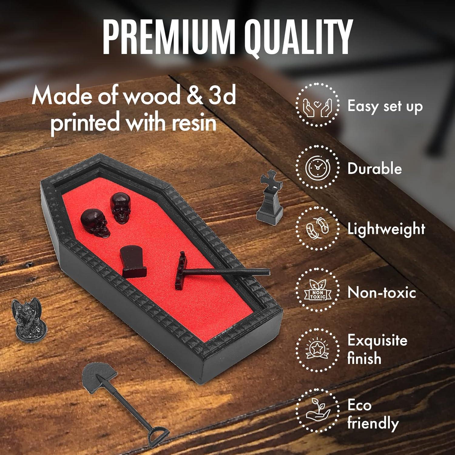 Jardín Zen CEFRECO con Arena Roja y Calaveras - Decoración Gótica