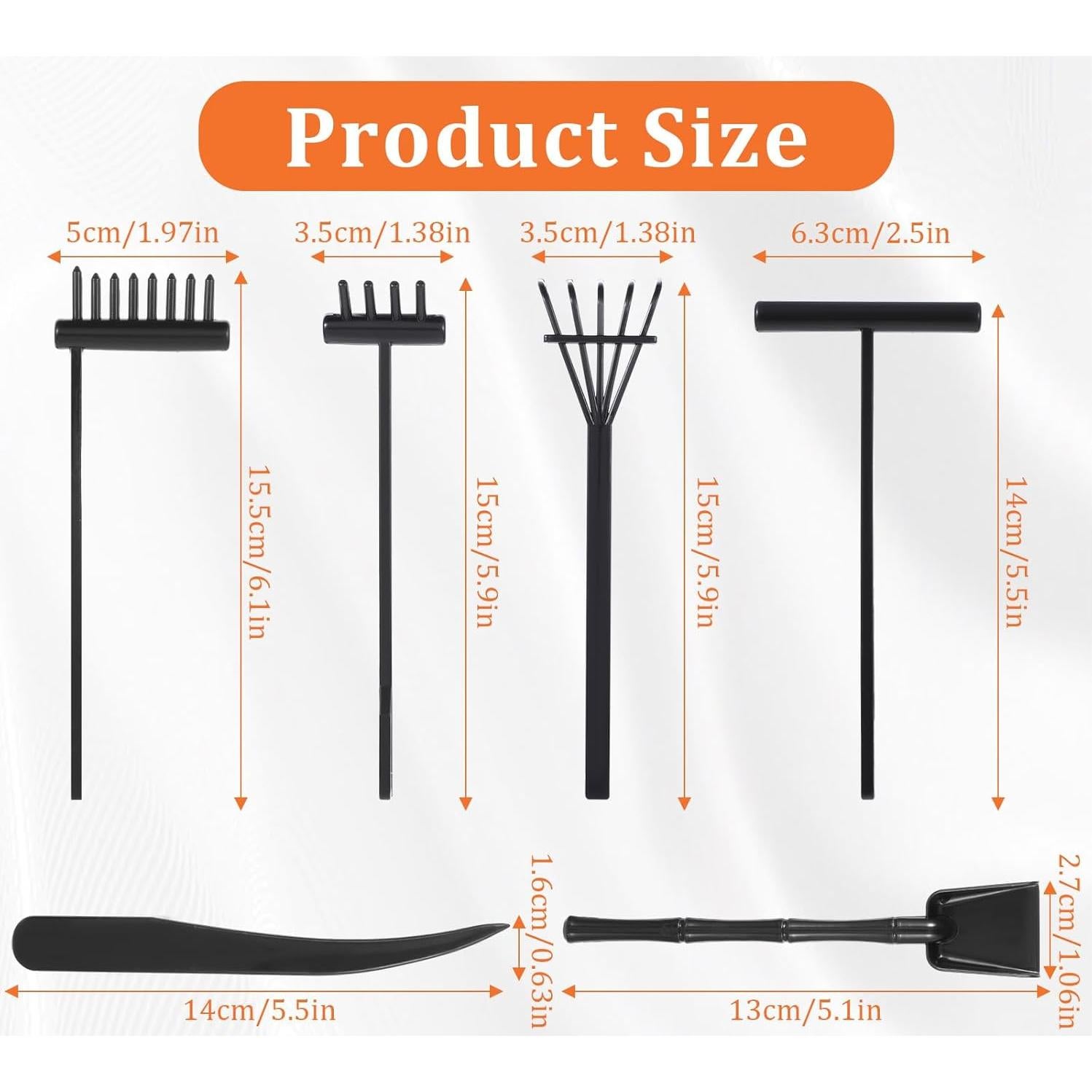 Kit de Mini Jardín Zen JJUNW - 6 Piezas de Rastrillos