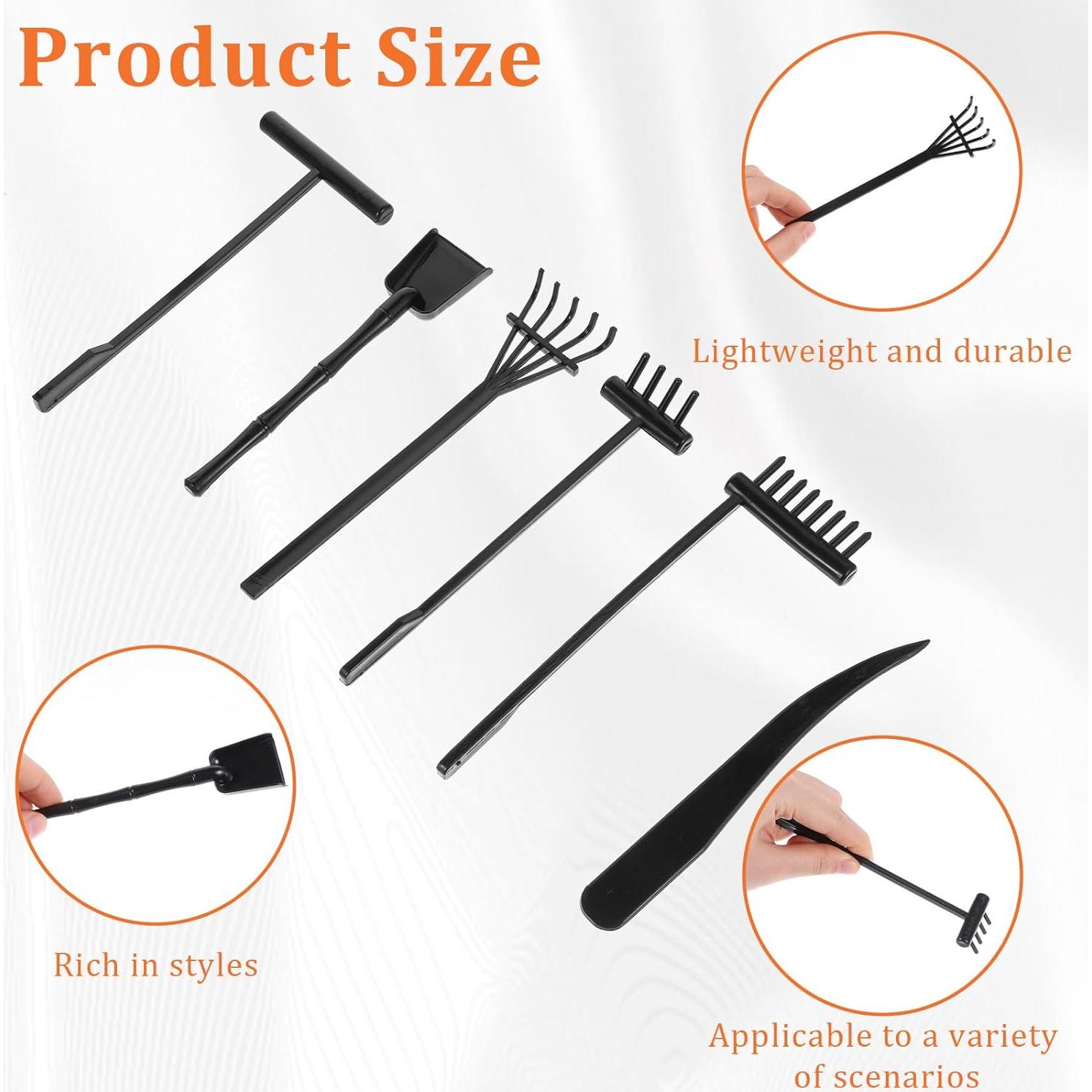 Kit de Mini Jardín Zen JJUNW - 6 Piezas de Rastrillos