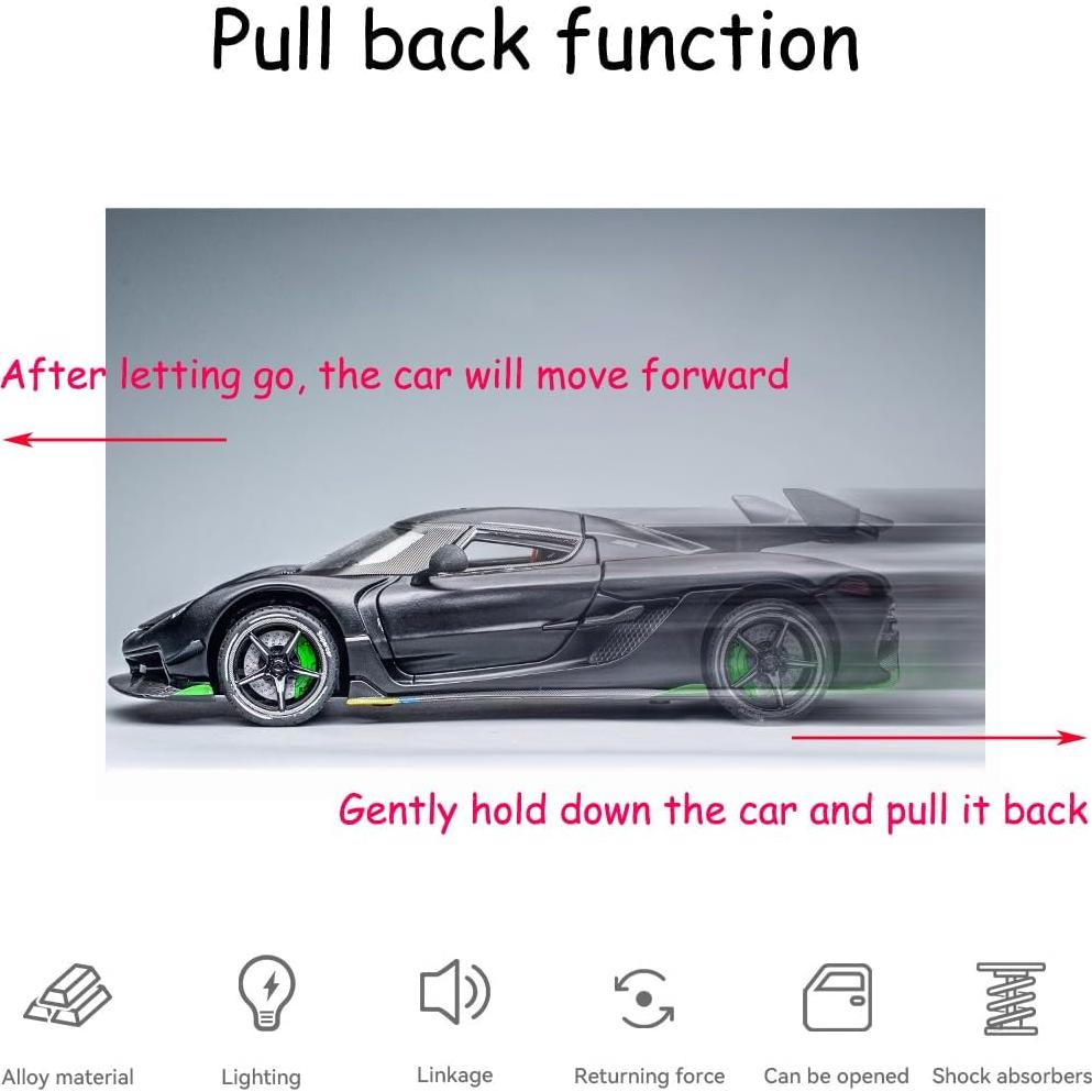 Coche de Juguete Koenigsegg Jesko 1/24 con Luz y Sonido