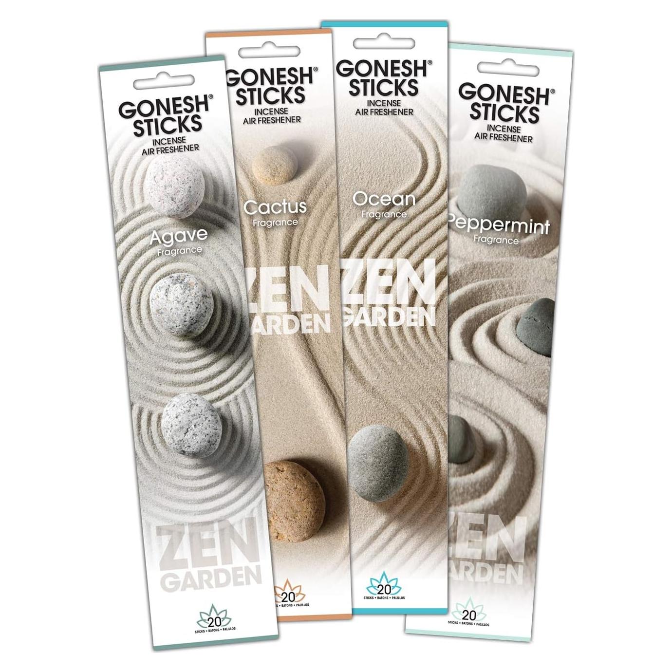 Incienso Gonesh Jardín Zen - 4 Fragancias 20 Varitas