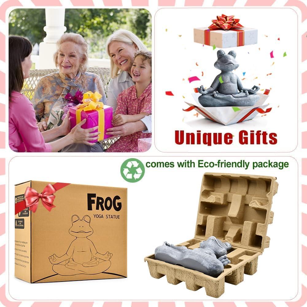 Estatua de Rana Meditadora Goodeco 31.75x12.45x25.4cm Jardín