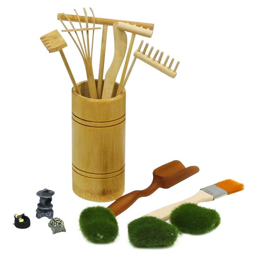 Mini Jardín Zen de Escritorio con 15 Accesorios - JJJ Arts