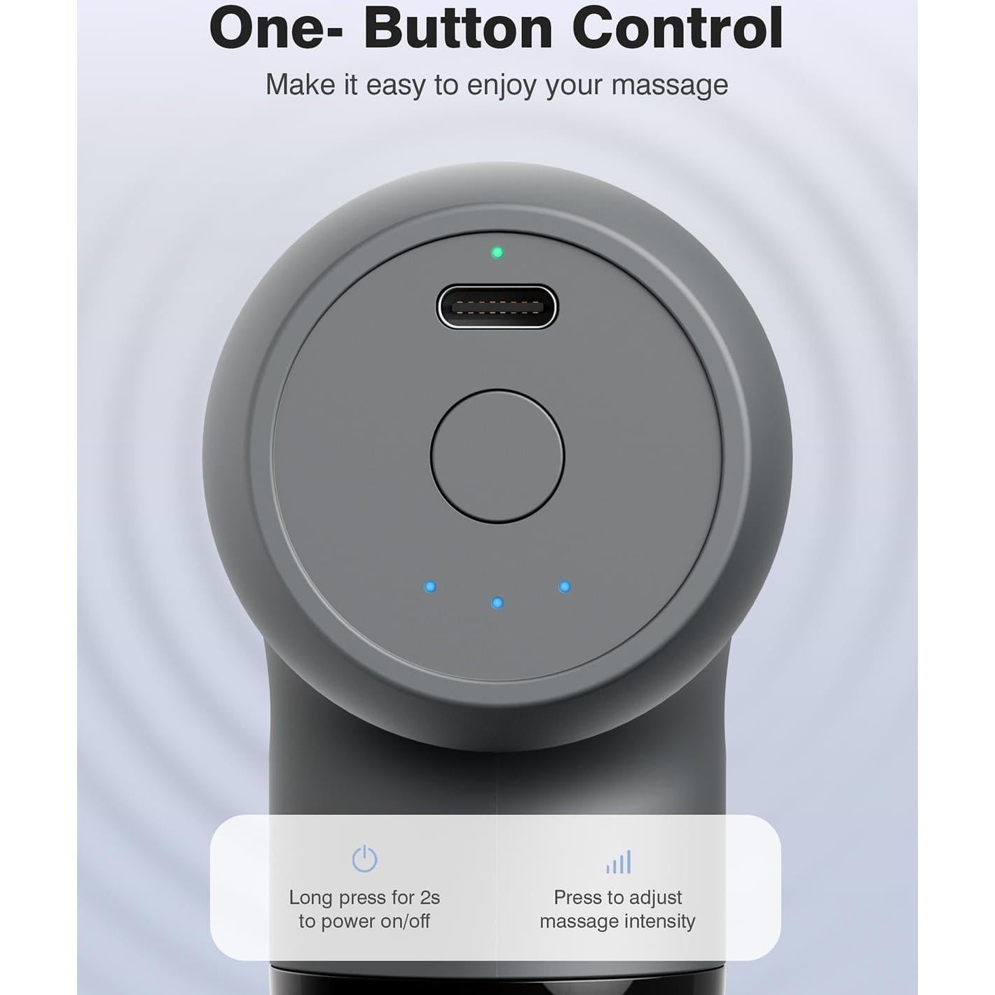 Pistola de Masaje Compacta Morelax M893-CA-02 6 Cabezas 4 Velocidades