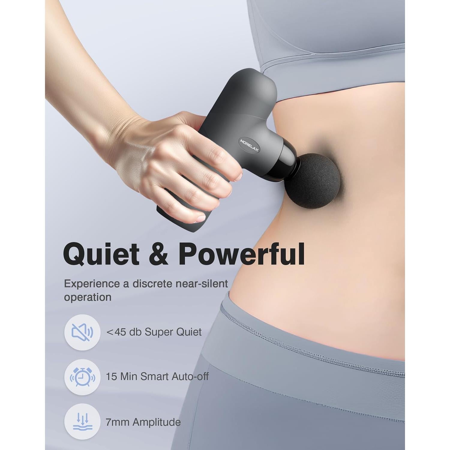 Pistola de Masaje Compacta Morelax M893-CA-02 6 Cabezas 4 Velocidades