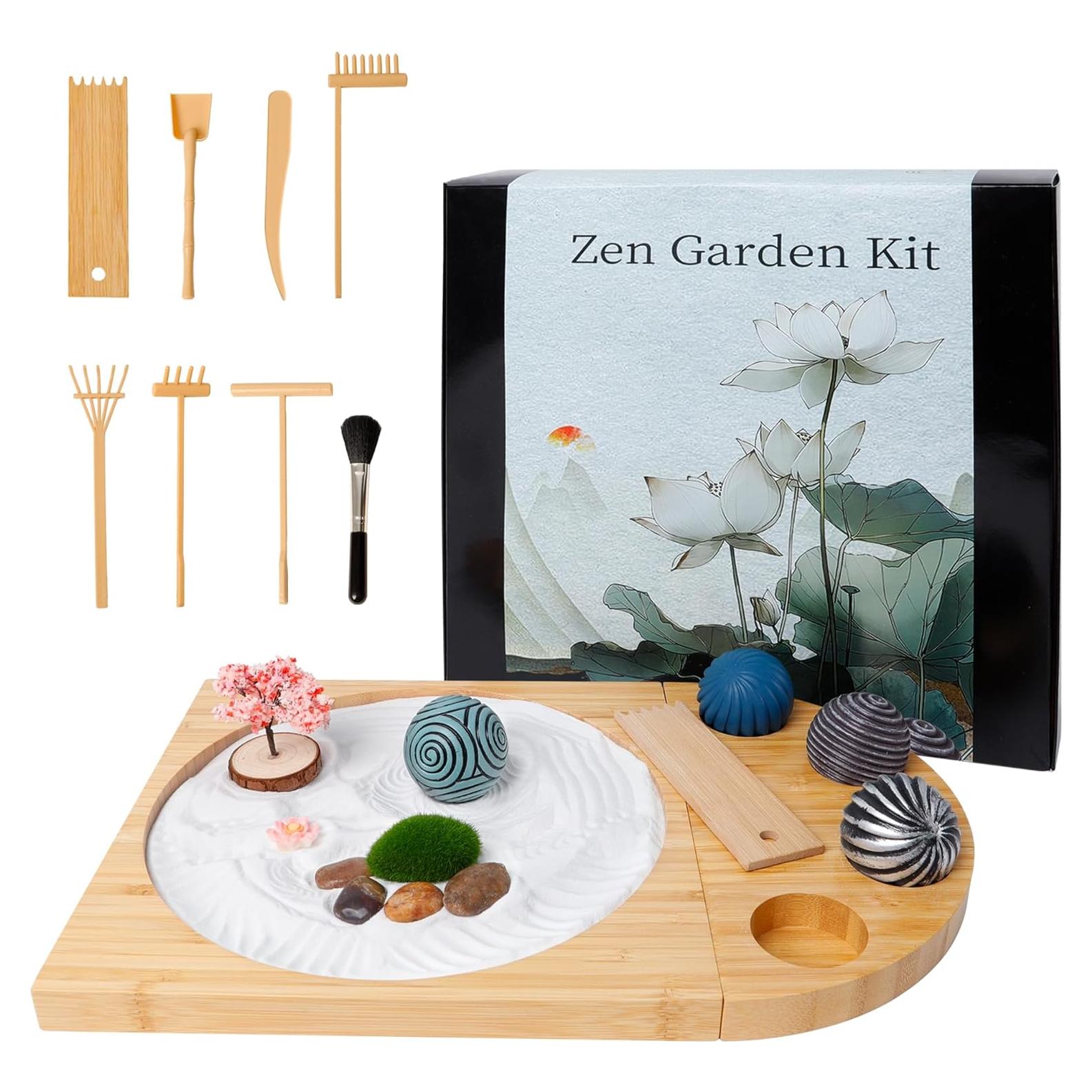 Kit Jardín Zen KERIDAZPLY para Escritorio - Bandeja 24.89 cm