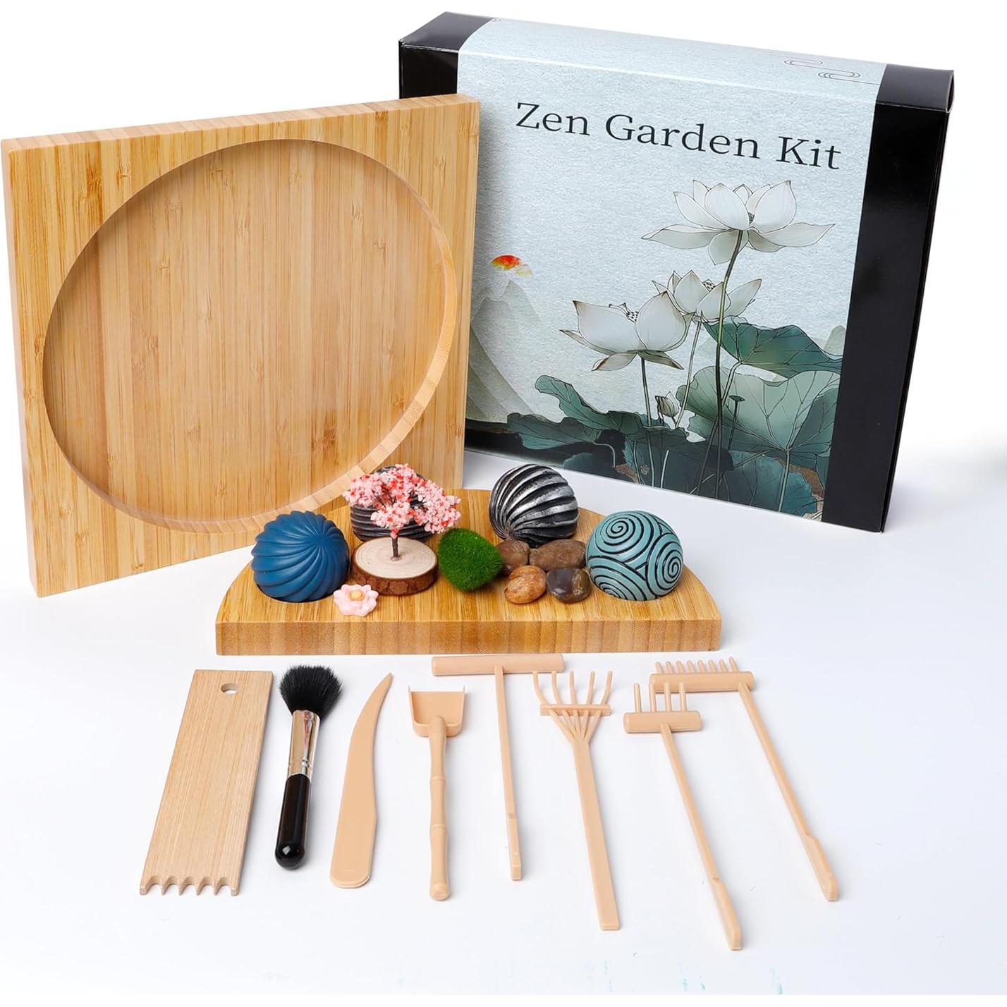 Kit Jardín Zen KERIDAZPLY para Escritorio - Bandeja 24.89 cm