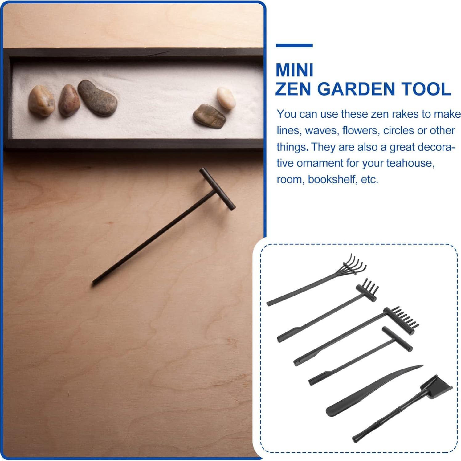 Set de 6 Rastrillos Zen de Arena NUOBESTY para Meditación