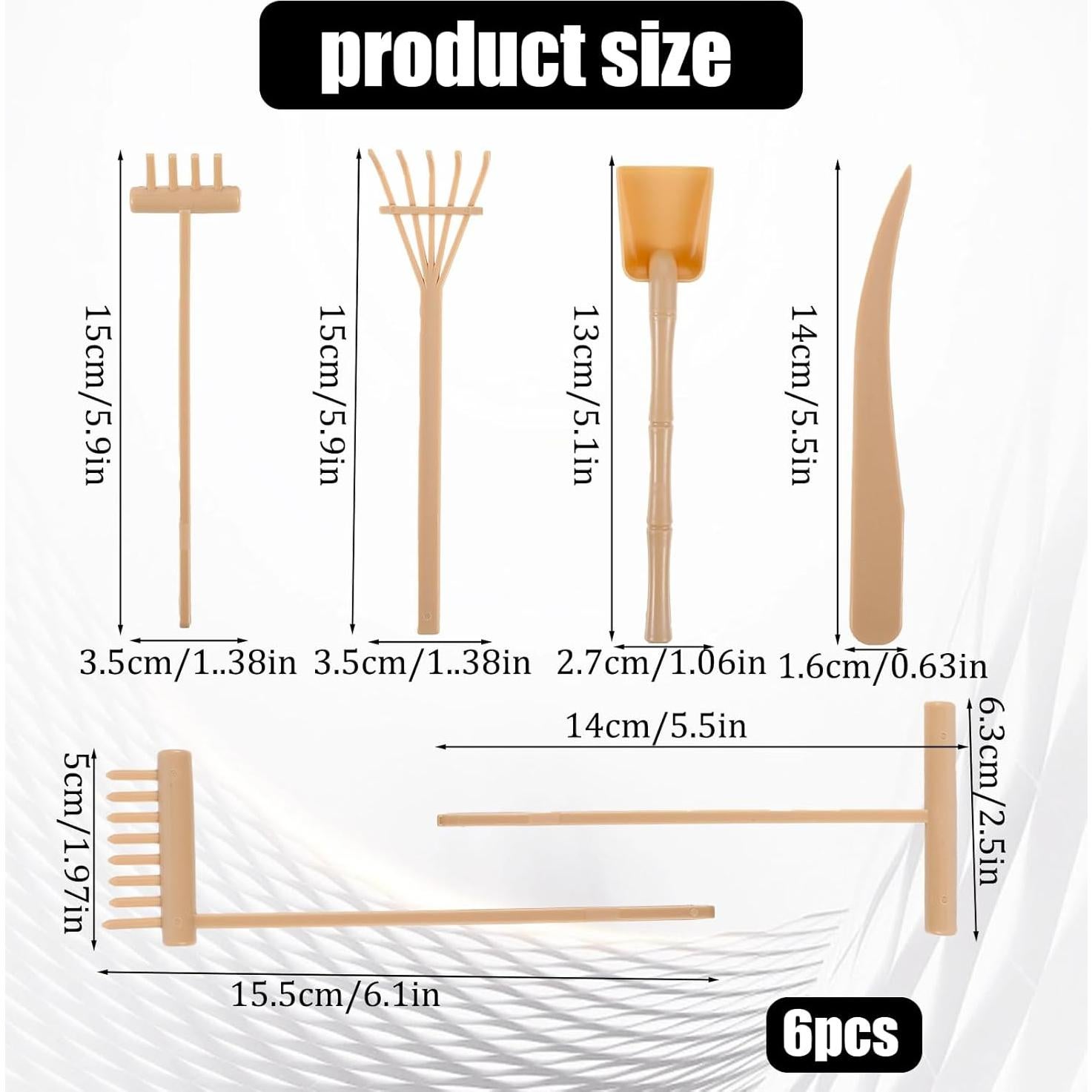 Set de 6 Herramientas de Jardín Zen Miniatura Psyqtsuary