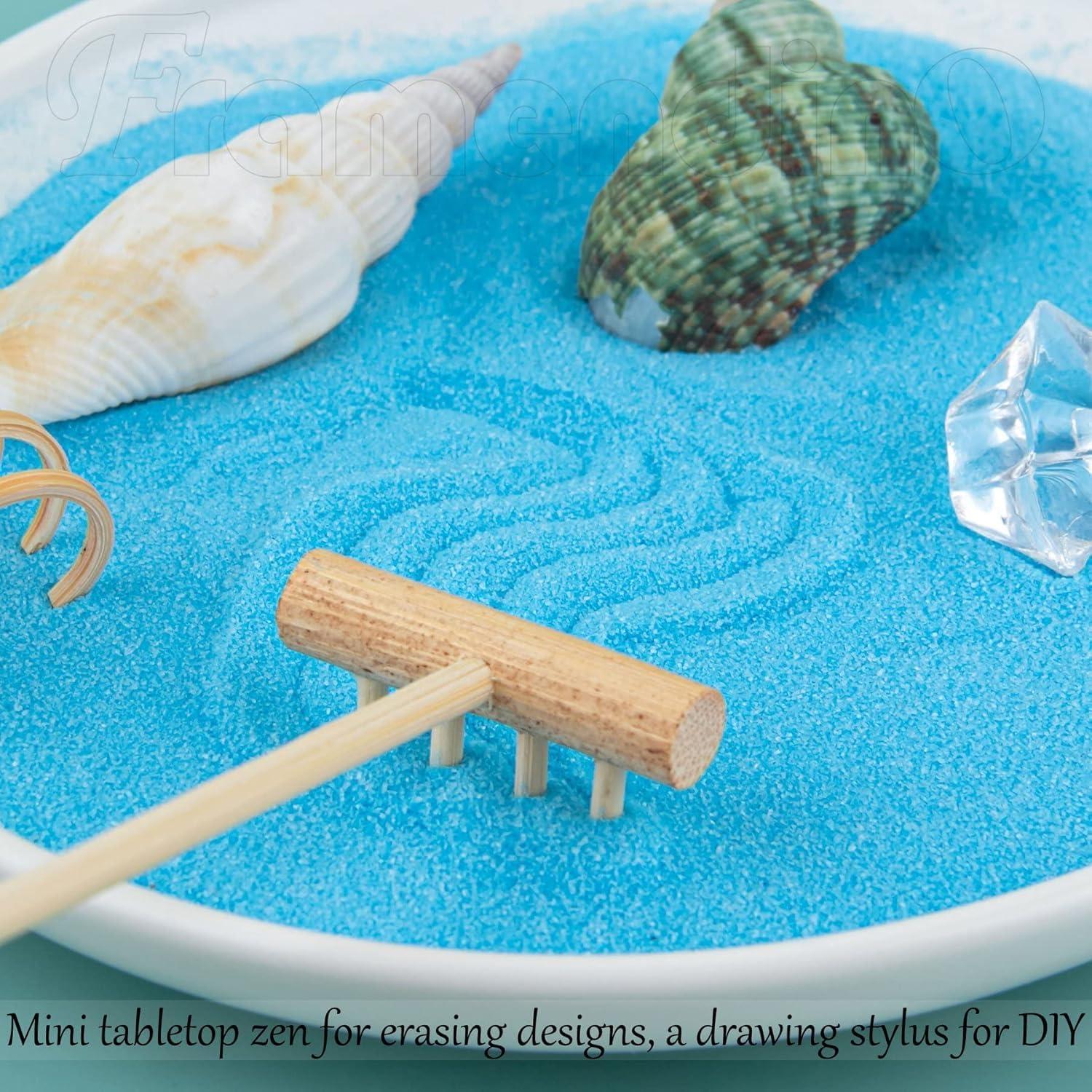 Mini Jardín Zen Framendino - 4 Rastrillos de Bambú para Decoración