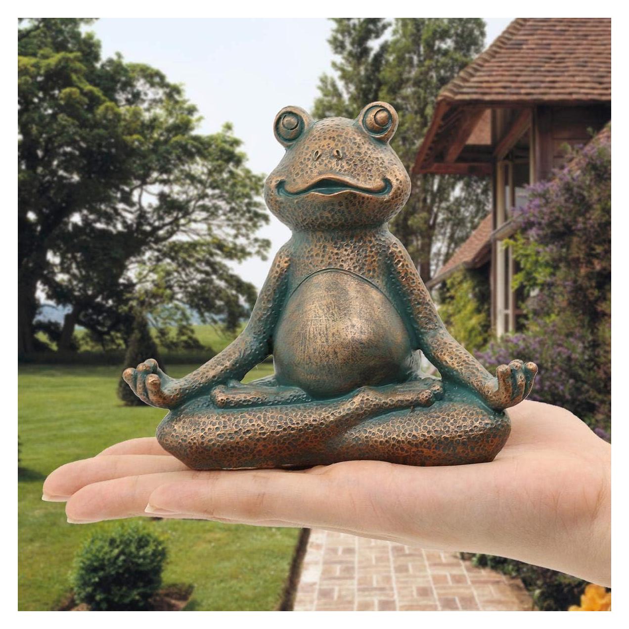 Estatua de Rana Meditadora Nacome 12.7 cm Cobre Jardín