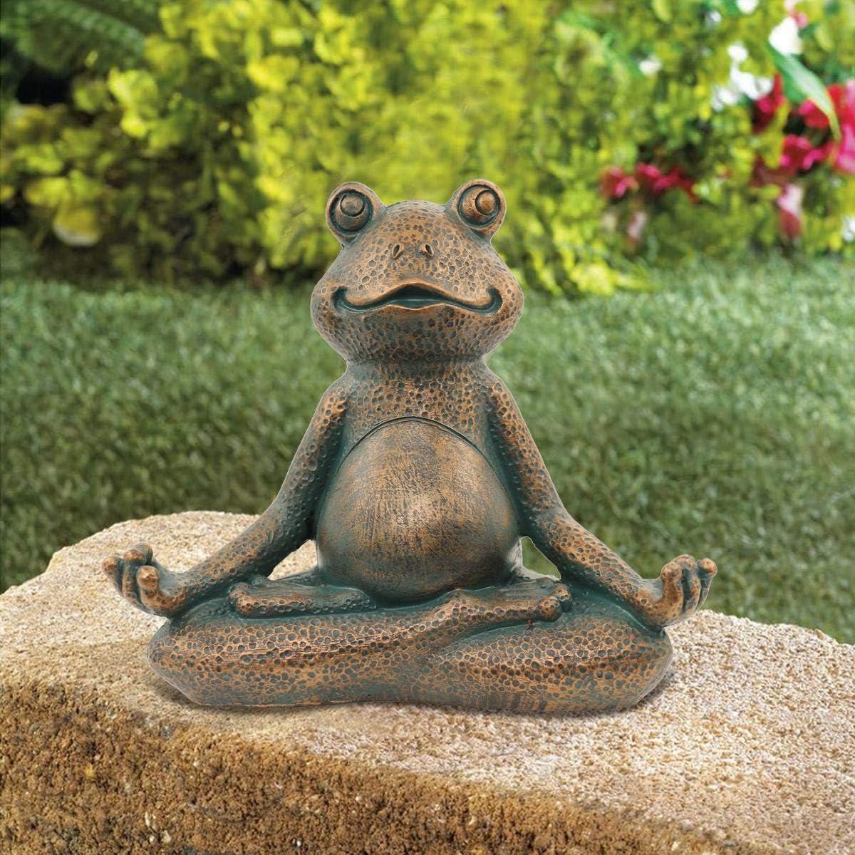 Estatua de Rana Meditadora Nacome 12.7 cm Cobre Jardín