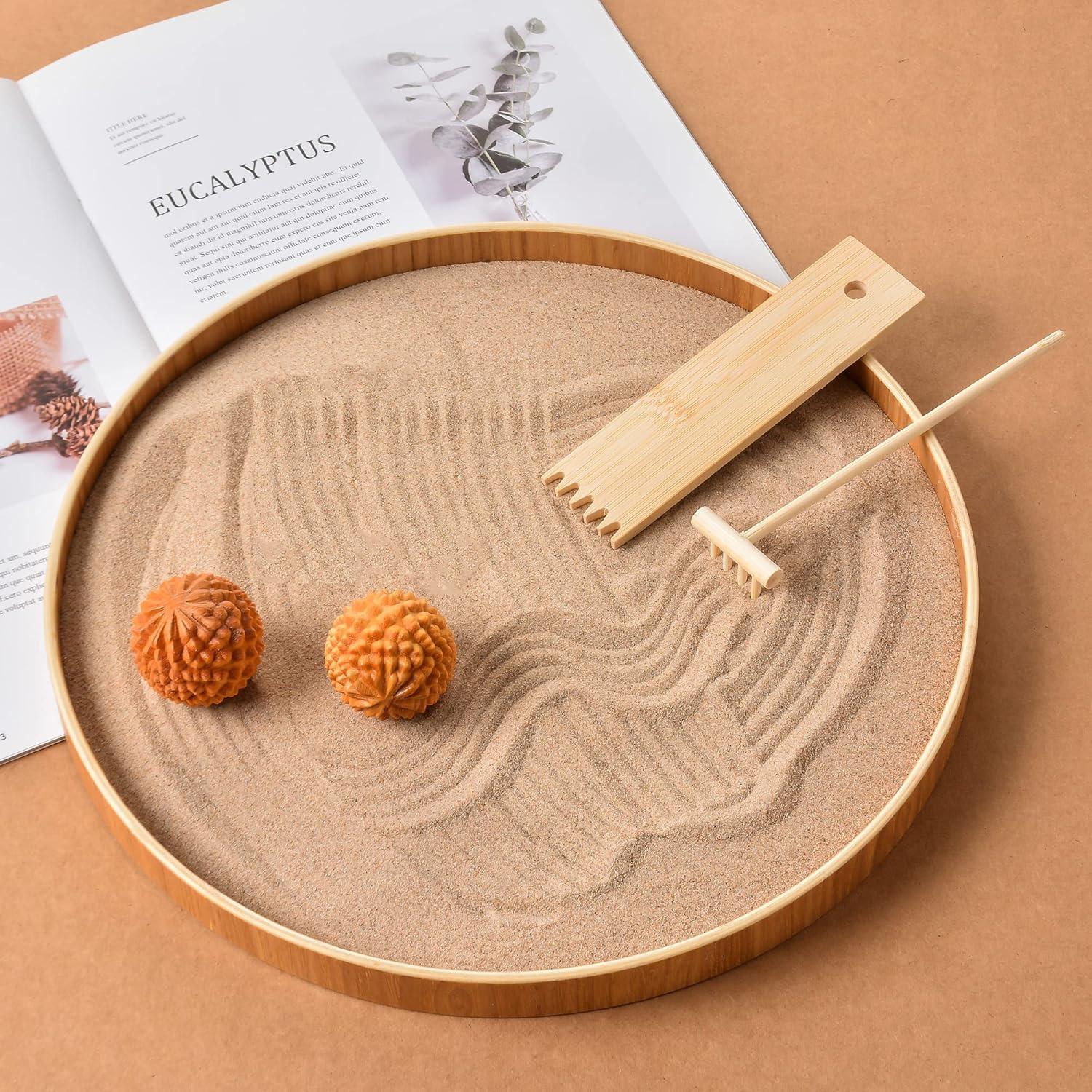 Dorhui 7Pcs Mini Zen Garden Tools, Mini Zen Garden Rakes, Accessories for Home Gift, Serenity and Spiritual Meditation Gifts