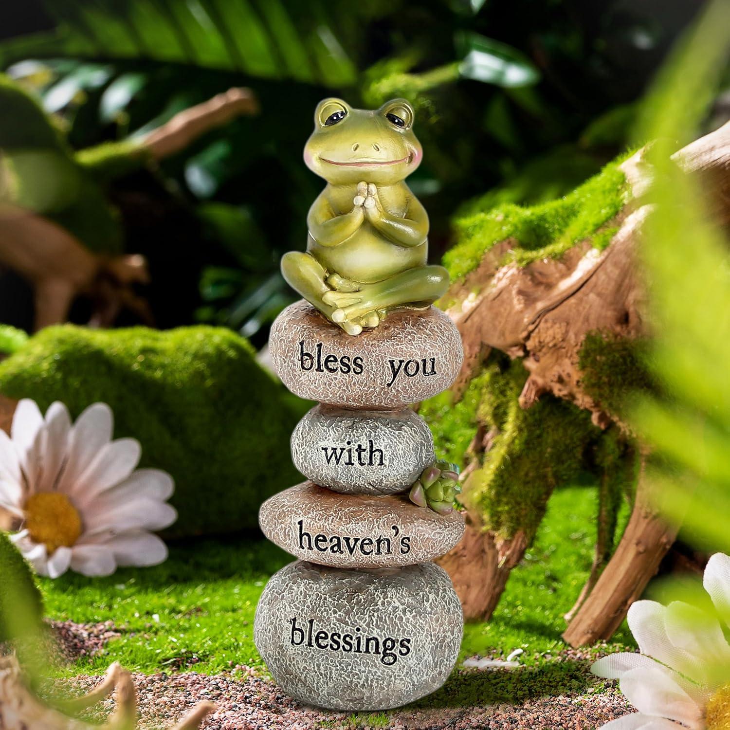 Estatua de Rana de Yoga Xintim 24.4 cm Decoración Jardín