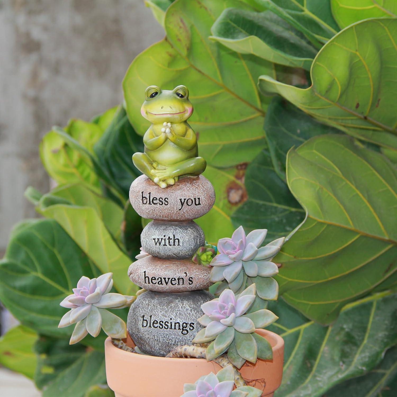 Estatua de Rana de Yoga Xintim 24.4 cm Decoración Jardín