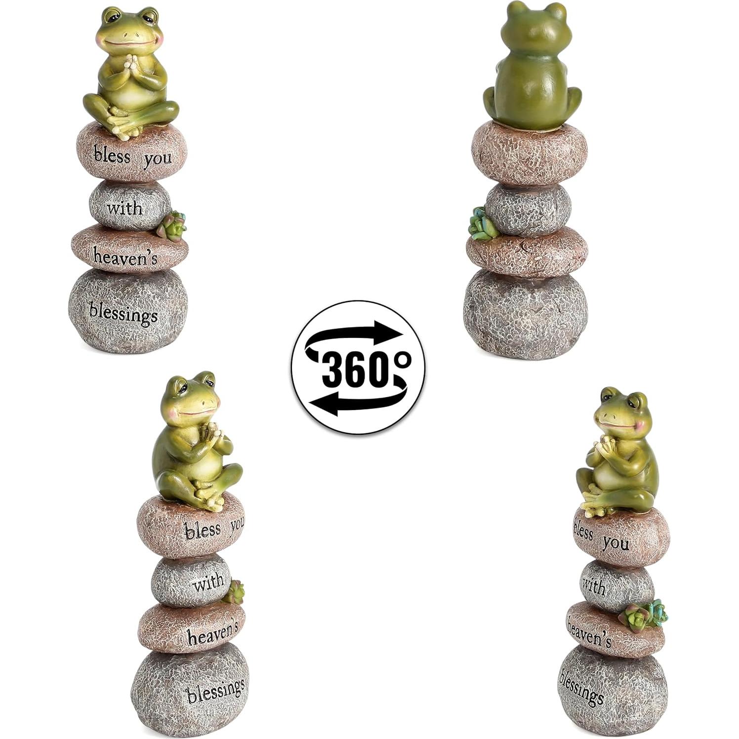 Estatua de Rana de Yoga Xintim 24.4 cm Decoración Jardín