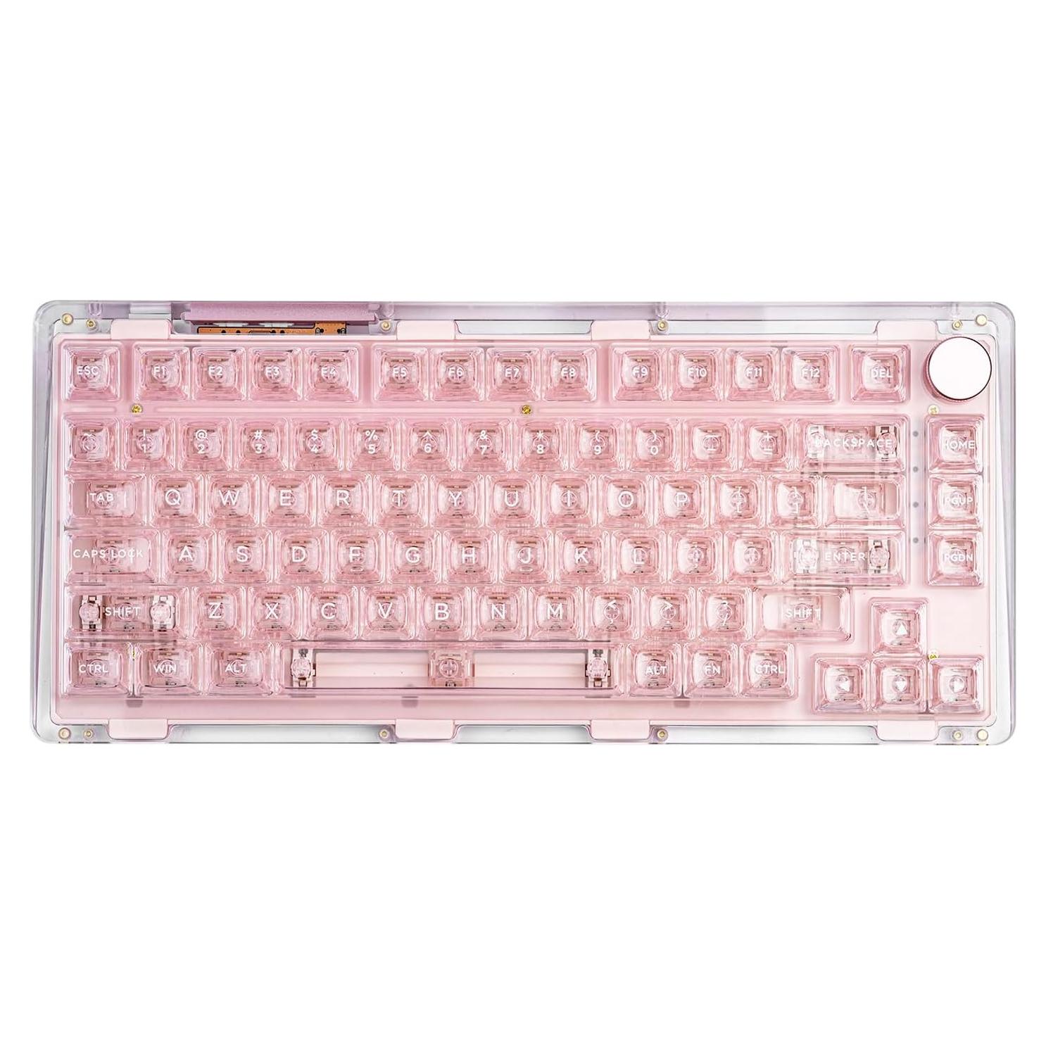 Teclado Mecánico KiiBoom Phantom 81 V2 Rosa 75% RGB Inalámbrico