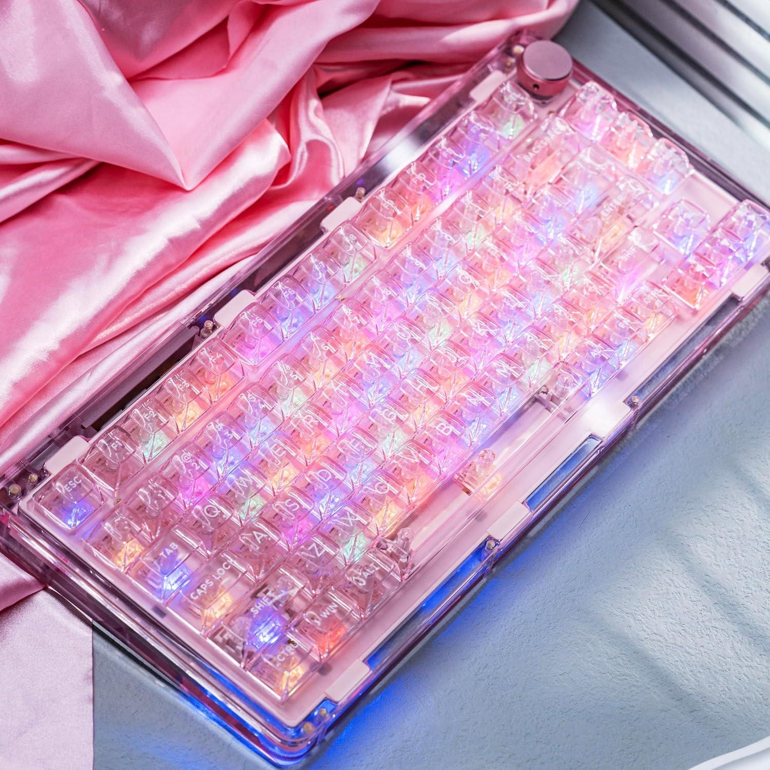 Teclado Mecánico KiiBoom Phantom 81 V2 Rosa 75% RGB Inalámbrico