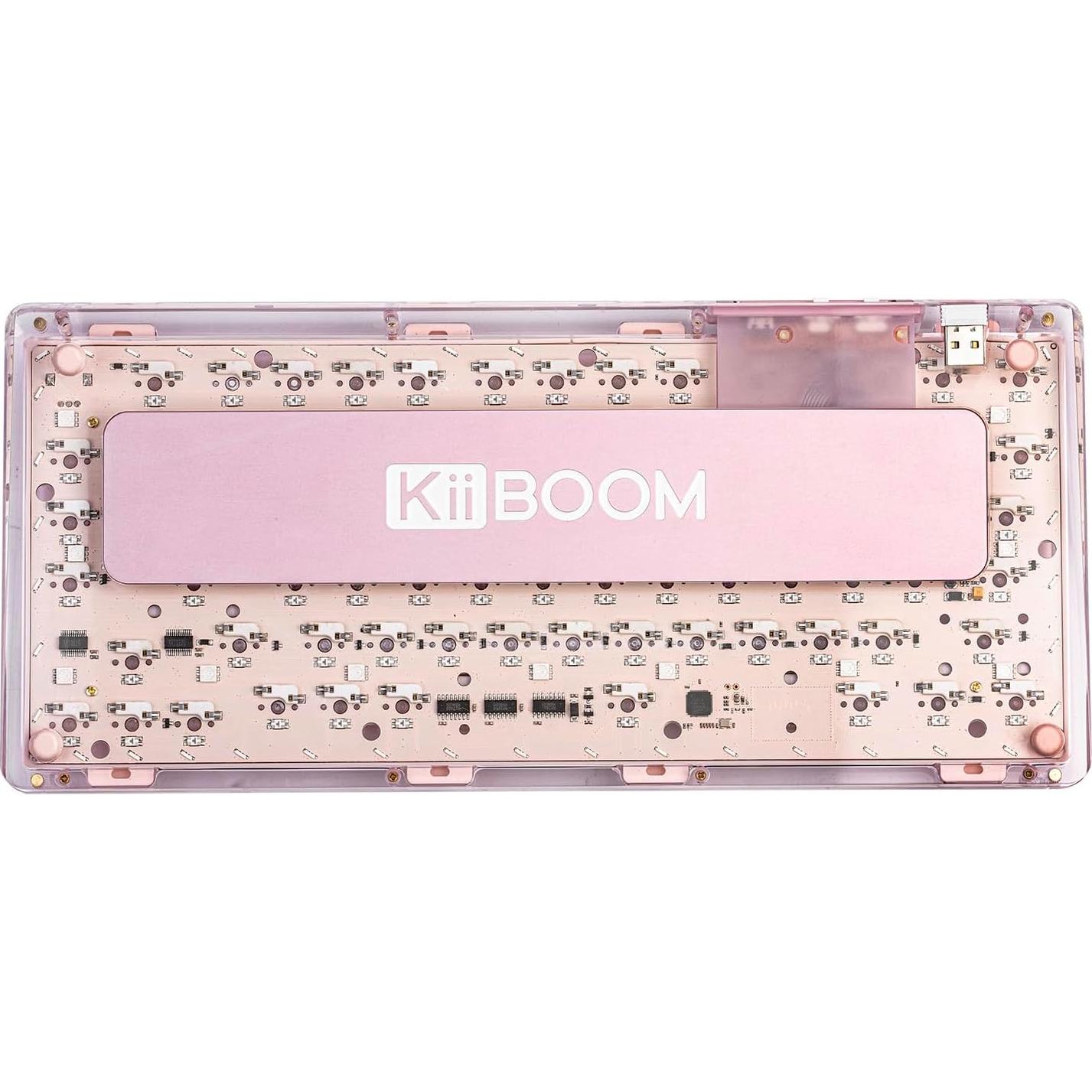 Teclado Mecánico KiiBoom Phantom 81 V2 Rosa 75% RGB Inalámbrico