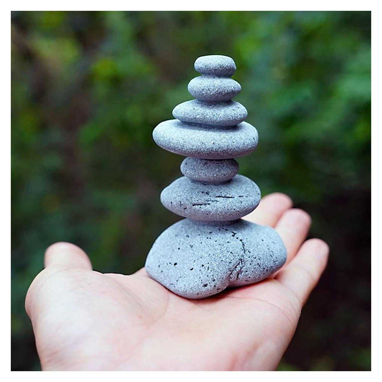 Estatua de Rocas Zen OwMell - Decoración Jardín 12cm