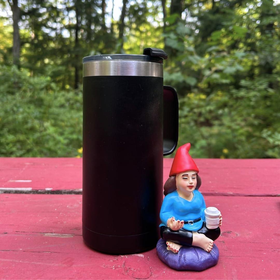 Gnometastic Mini Gnomes Zen Garden 3.75in - Funny Outdoor Decorations for Yard, Fairy Decor, Yoga Drinking Coffee Gnomes Mini Figurine for Home, Gifts for Women