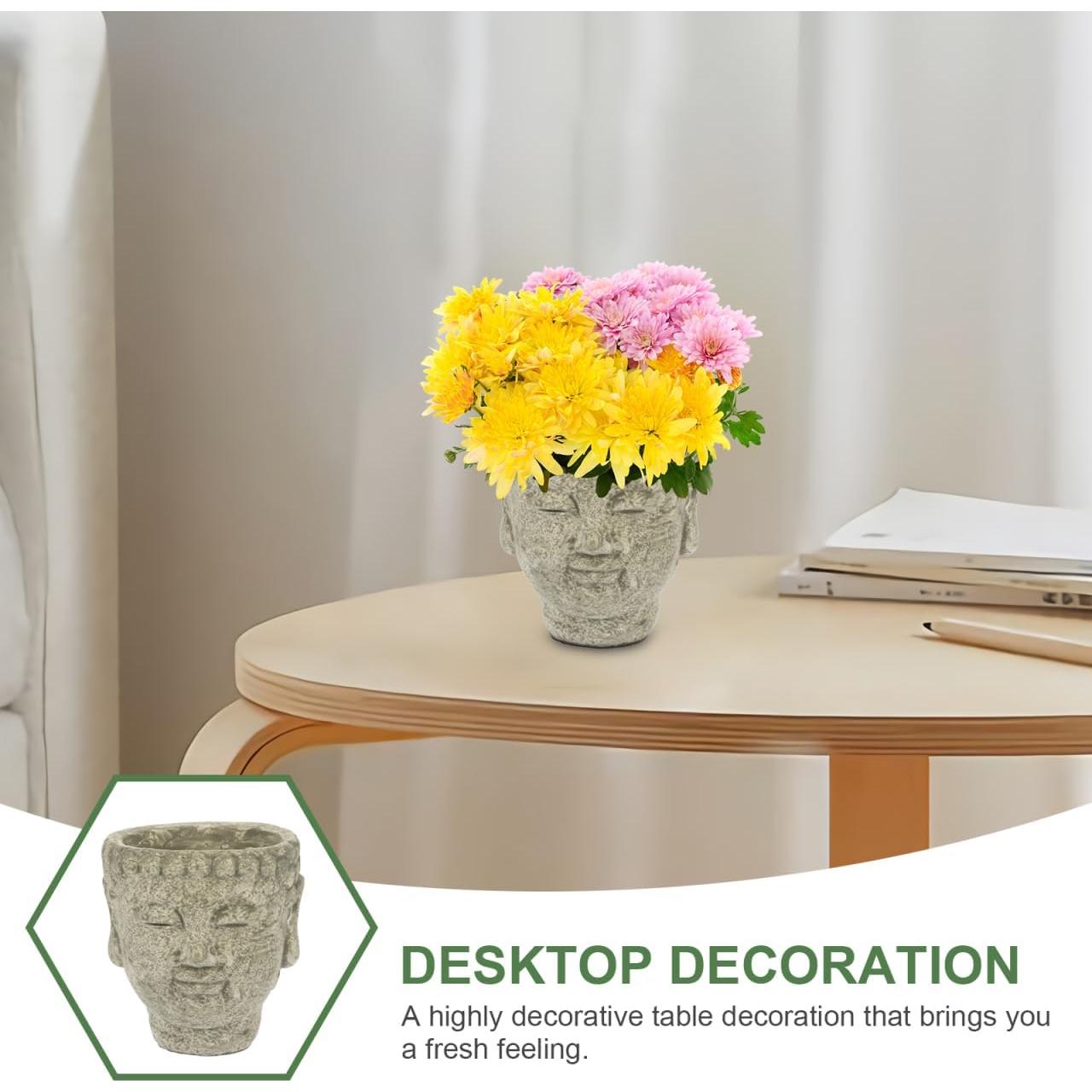 Maceta Buda de Cemento Yardwe 13x12 cm Decorativa Zen