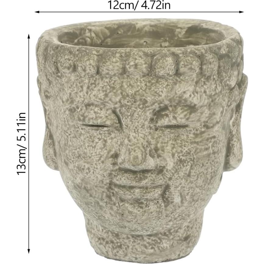 Maceta Buda de Cemento Yardwe 13x12 cm Decorativa Zen