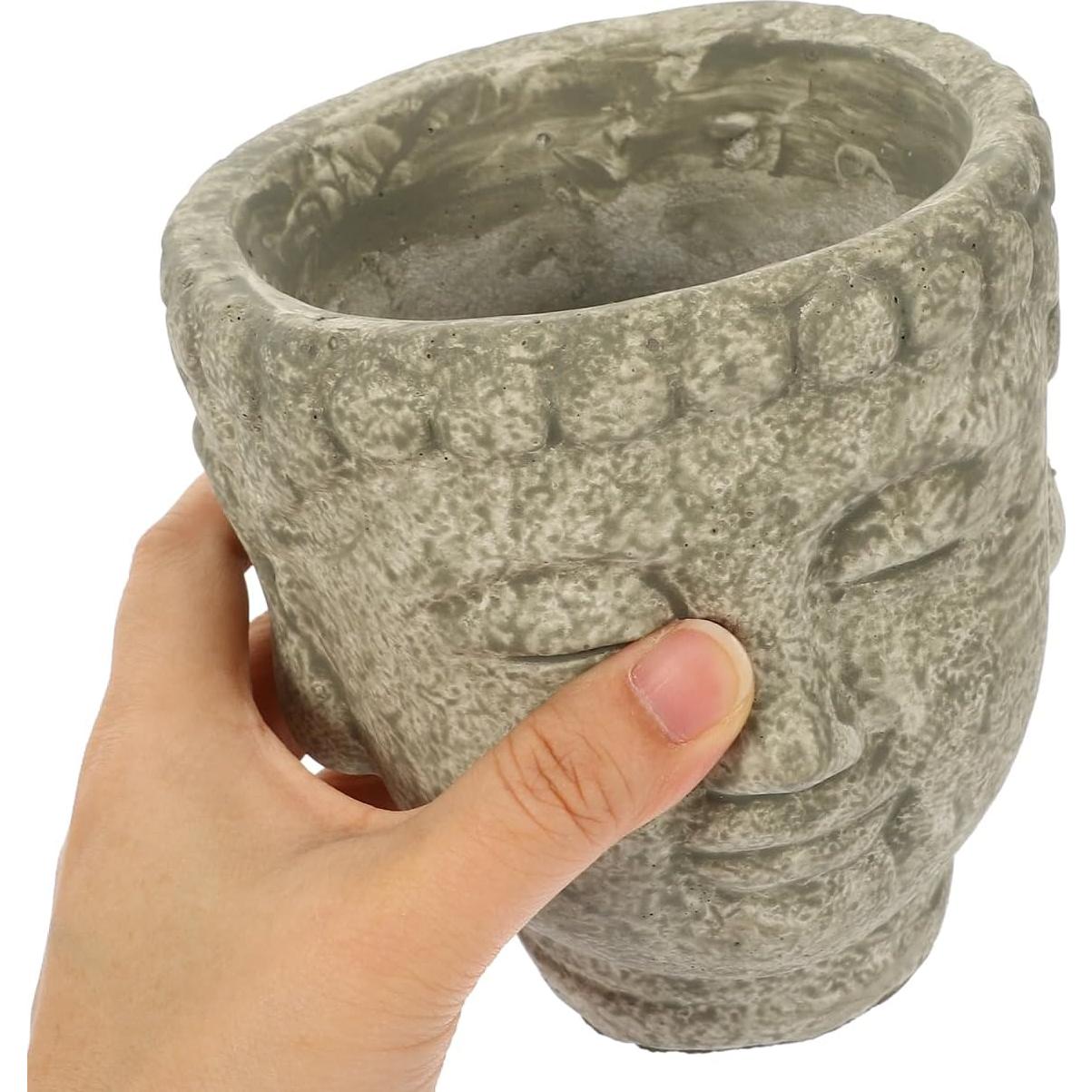 Maceta Buda de Cemento Yardwe 13x12 cm Decorativa Zen