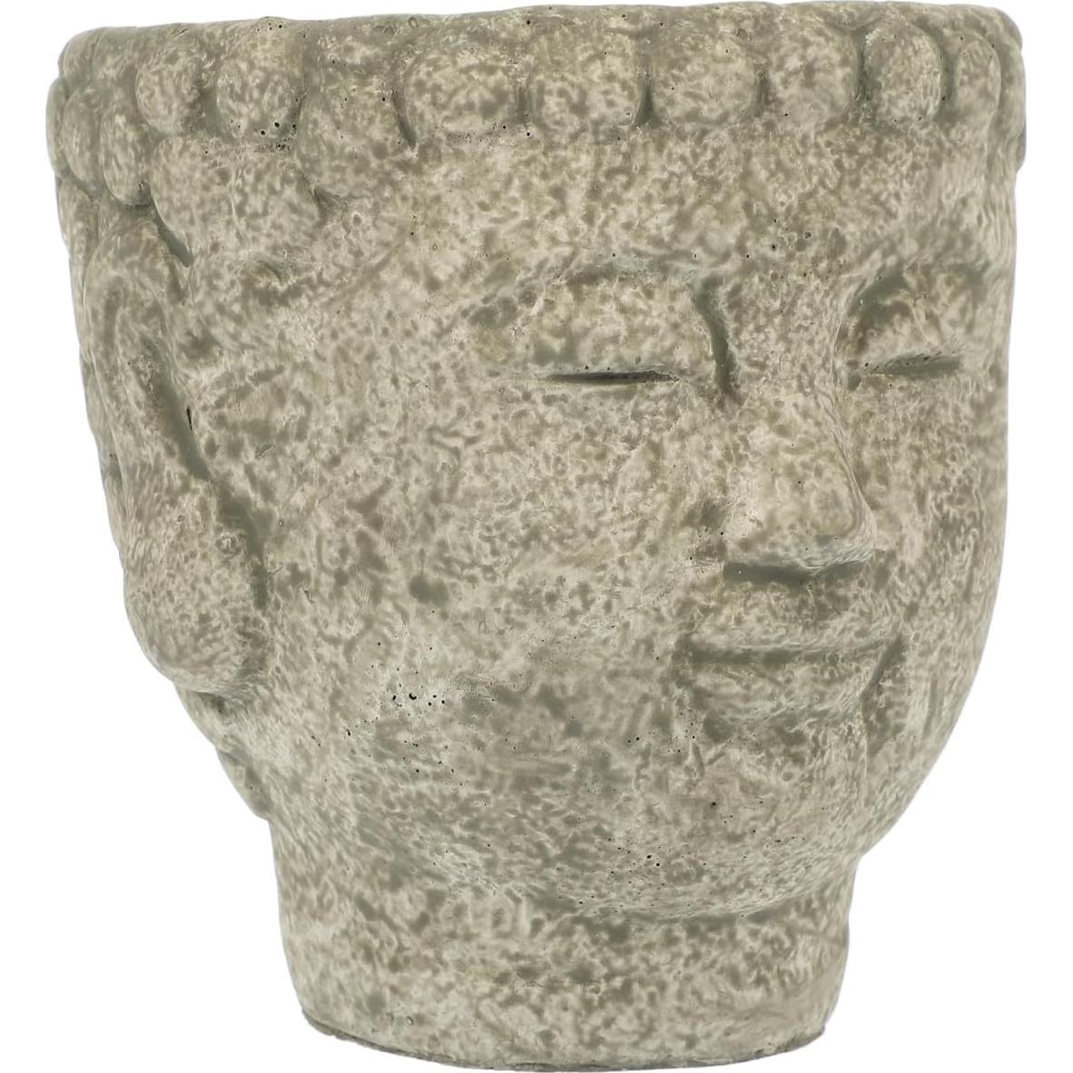 Maceta Buda de Cemento Yardwe 13x12 cm Decorativa Zen