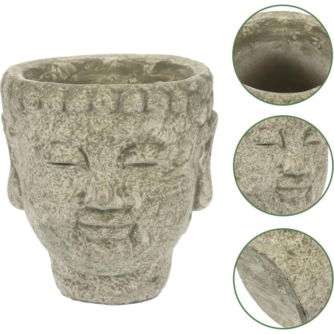 Maceta Buda de Cemento Yardwe 13x12 cm Decorativa Zen