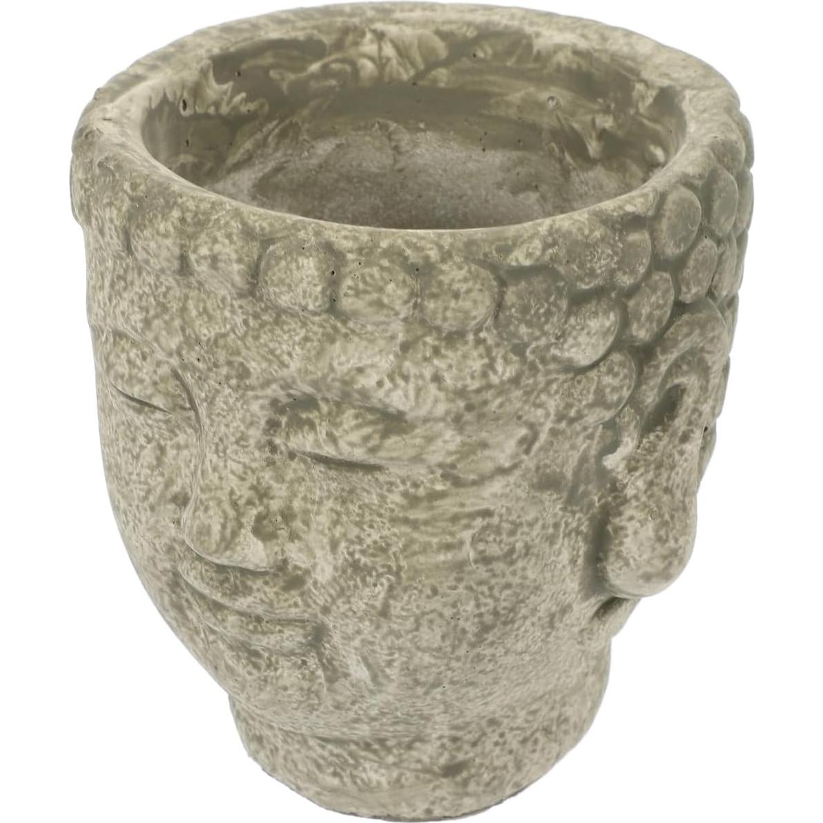 Maceta Buda de Cemento Yardwe 13x12 cm Decorativa Zen