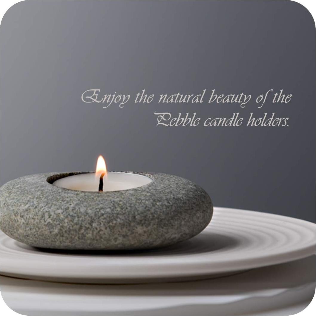 Portavelas de piedra artesanal ICNBUYS para jardín zen 3.81cm