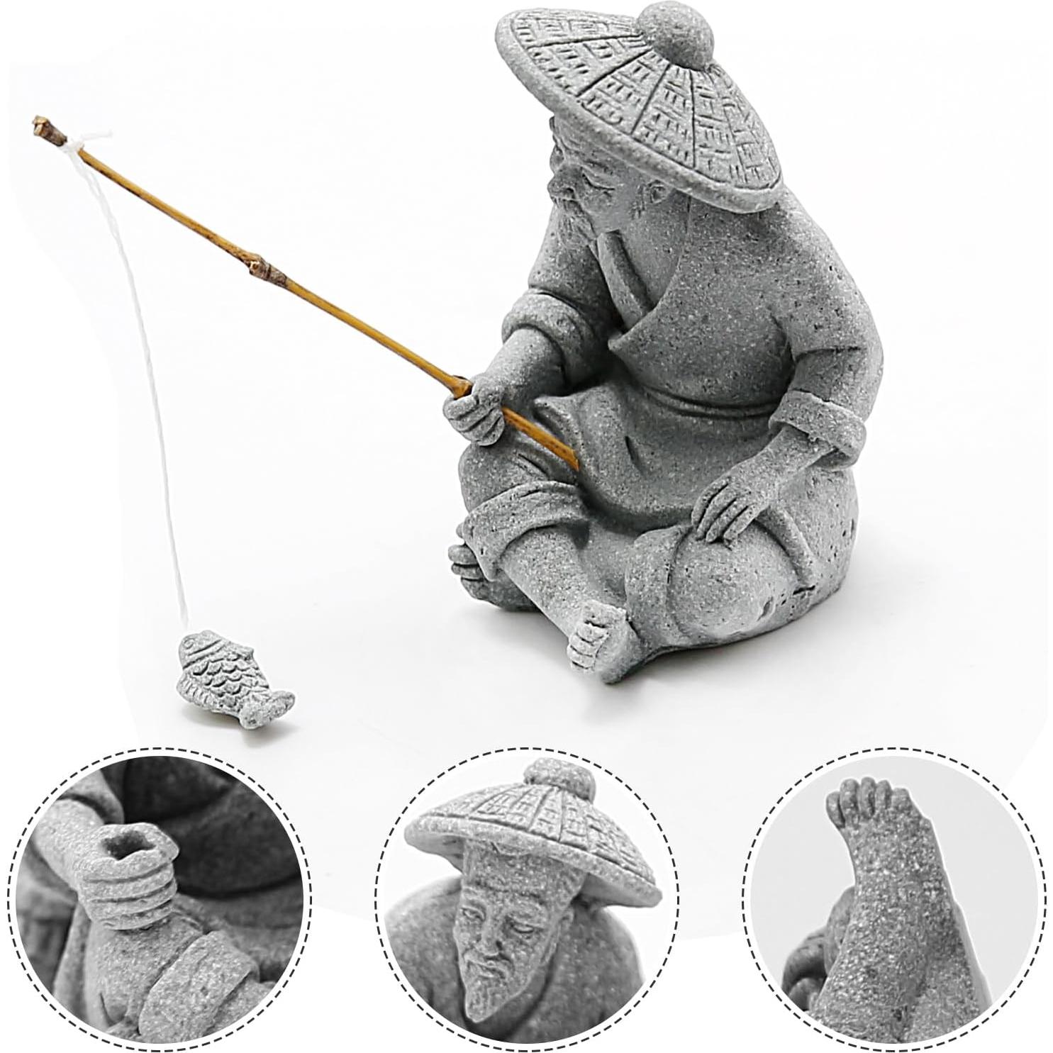 Estatuas de Pescadores en Arenisca DUZFOREI - Decoración Zen