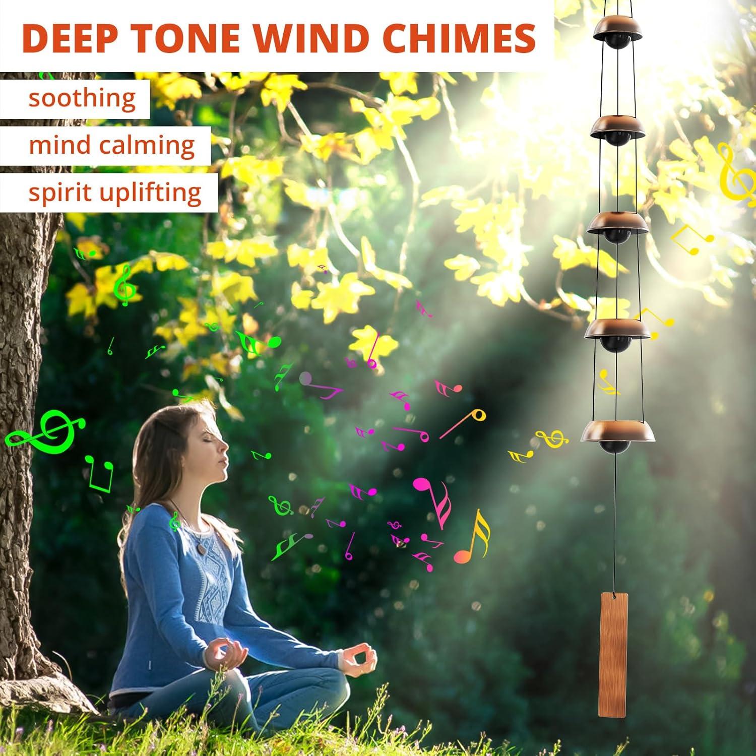 Campana de Viento de Cobre Coobest 91 cm Feng Shui 5 Campanas