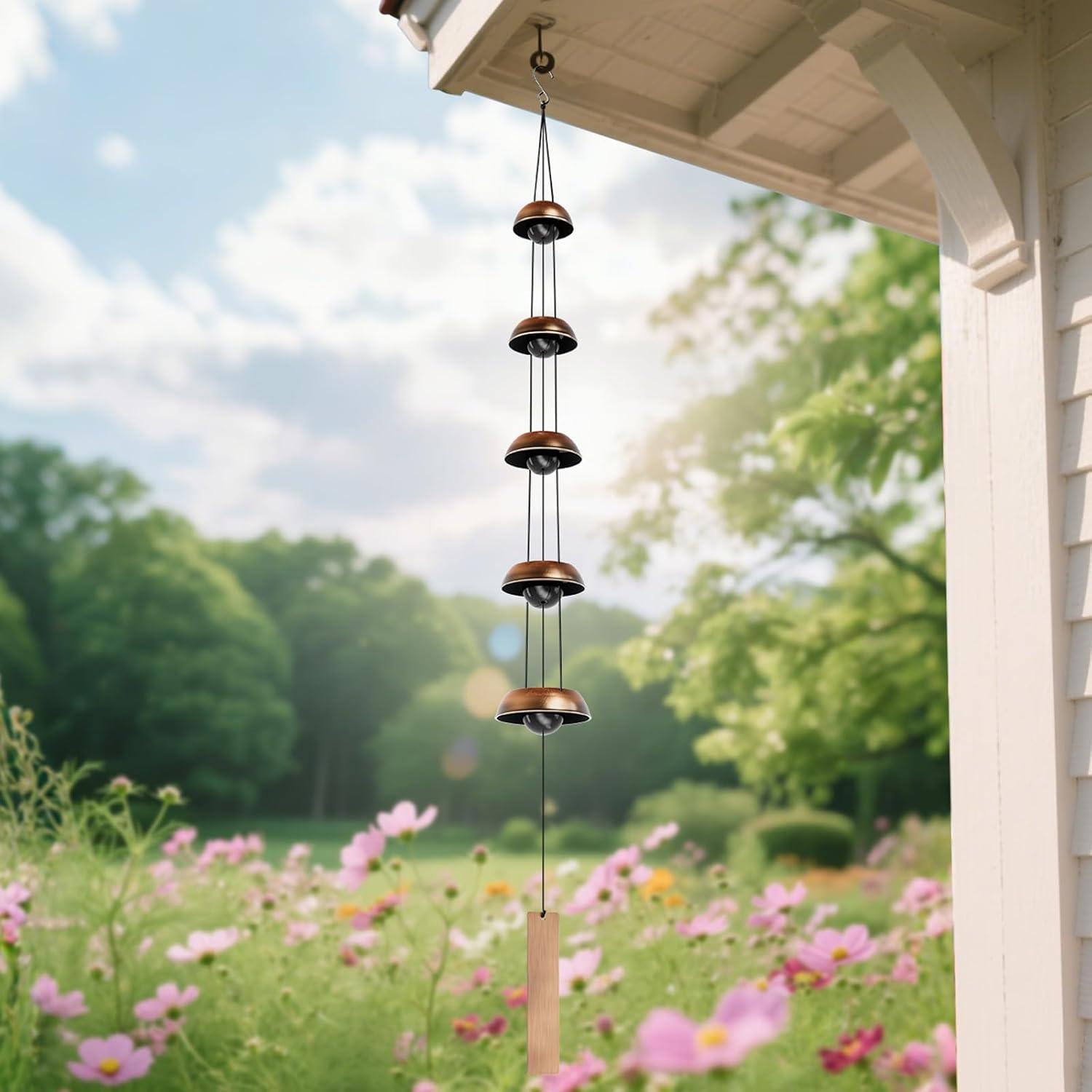 Campana de Viento de Cobre Coobest 91 cm Feng Shui 5 Campanas