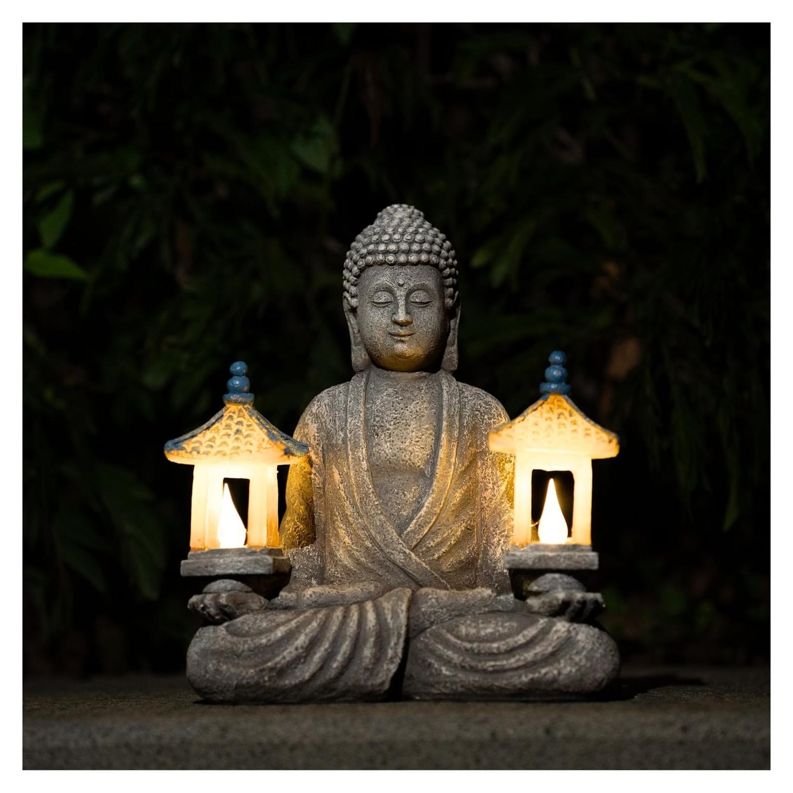 Estatua de Buda Meditador Solar Quterhero - Decoración Zen Exterior