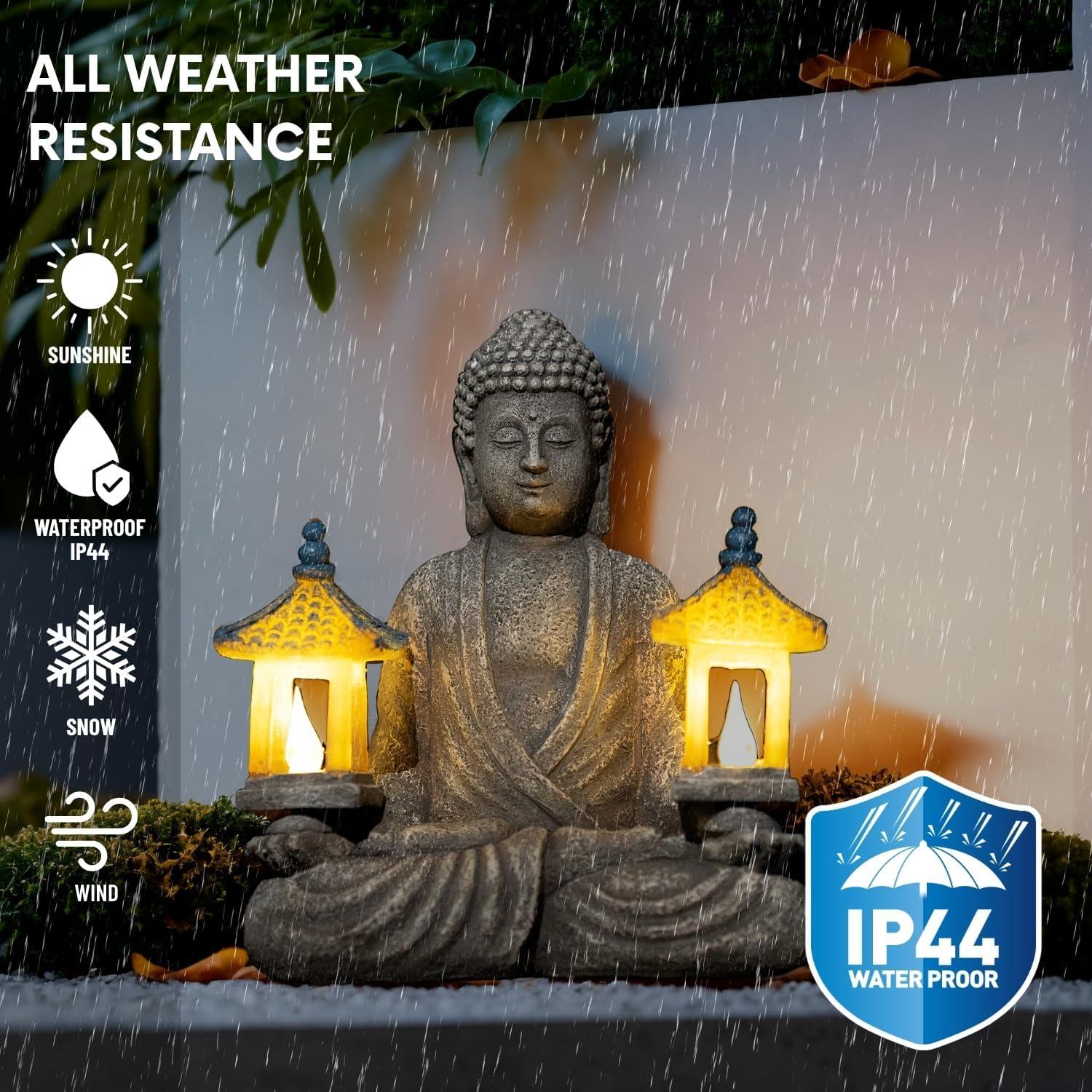 Estatua de Buda Meditador Solar Quterhero - Decoración Zen Exterior